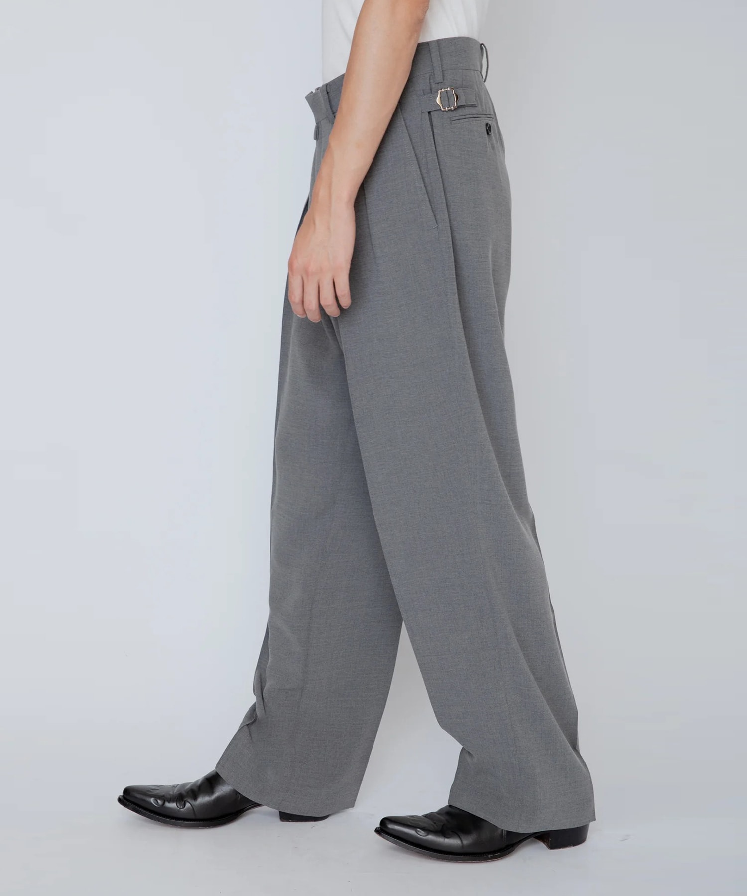 MELANGE TWILL WIDE TROUSERS RAINMAKER