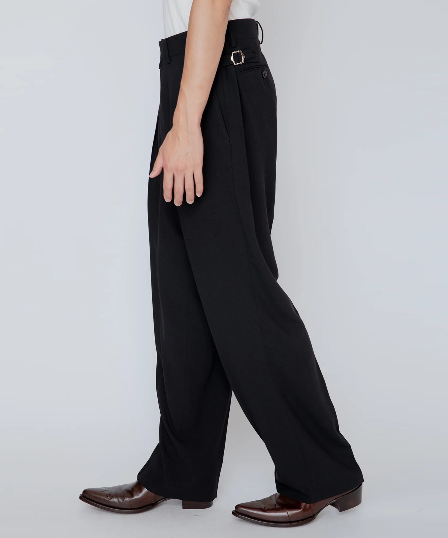 MELANGE TWILL WIDE TROUSERS RAINMAKER