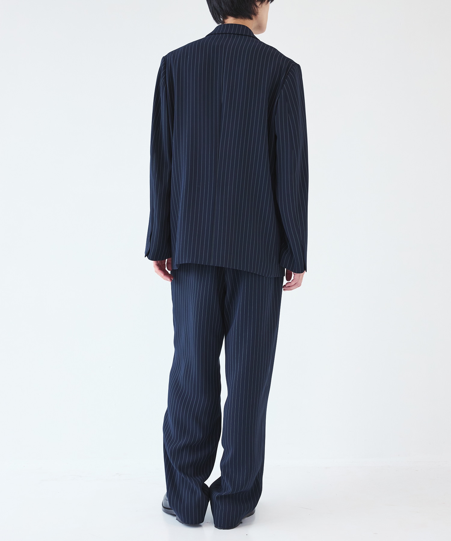Stripe Double Cloth 3Tuck Semi Wide Pants CULLNI