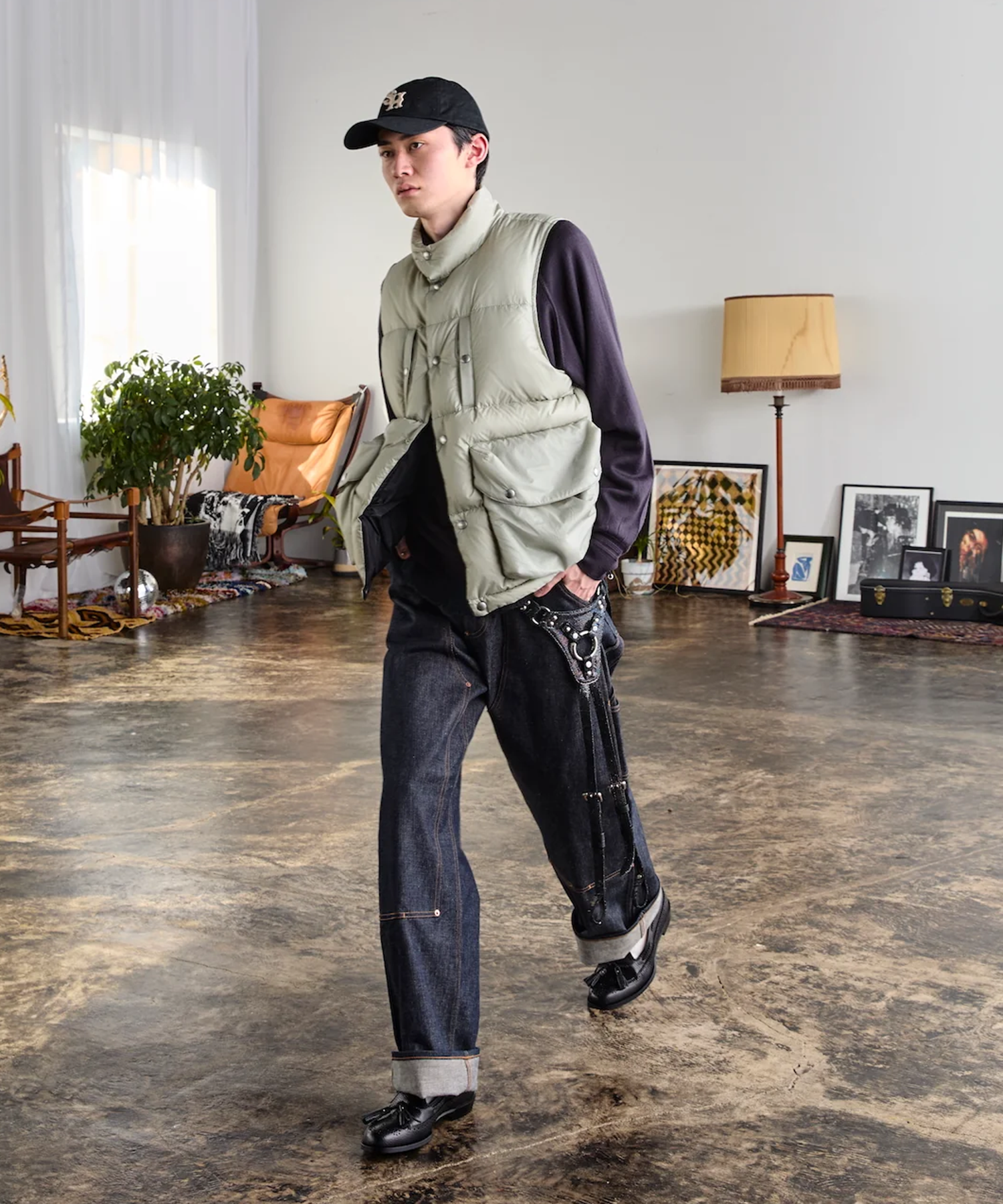CLASSIC DOUBLE KNEE DENIM PANTS SUGARHILL