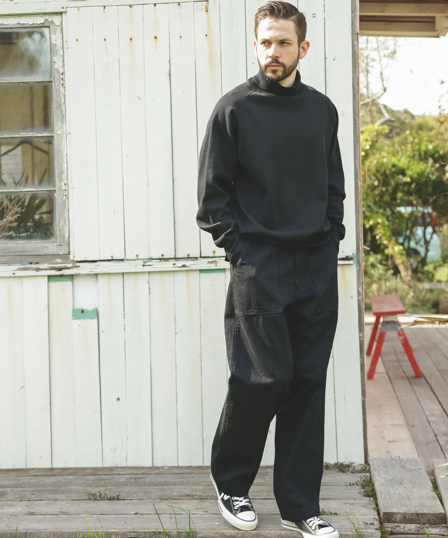 RINSE WASH 12oz CRUNCH DEINIM /UTILITY PANTS MR.OLIVE