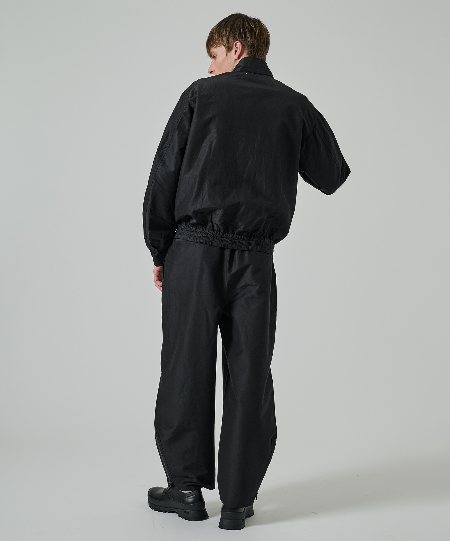ウールシルク高密度タイプライター / フライトジャケット, Chambray Black MARKAWARE/marka