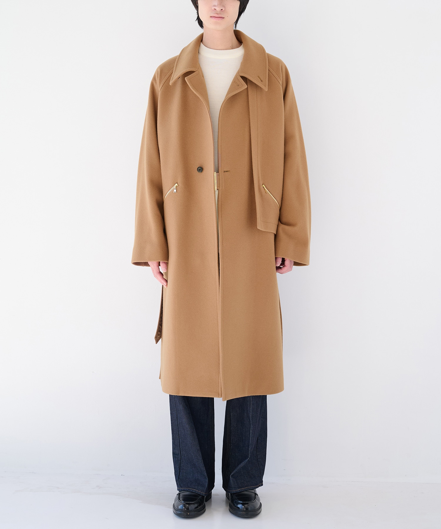 別注 Soutien Collar Tie Locken coat CULLNI