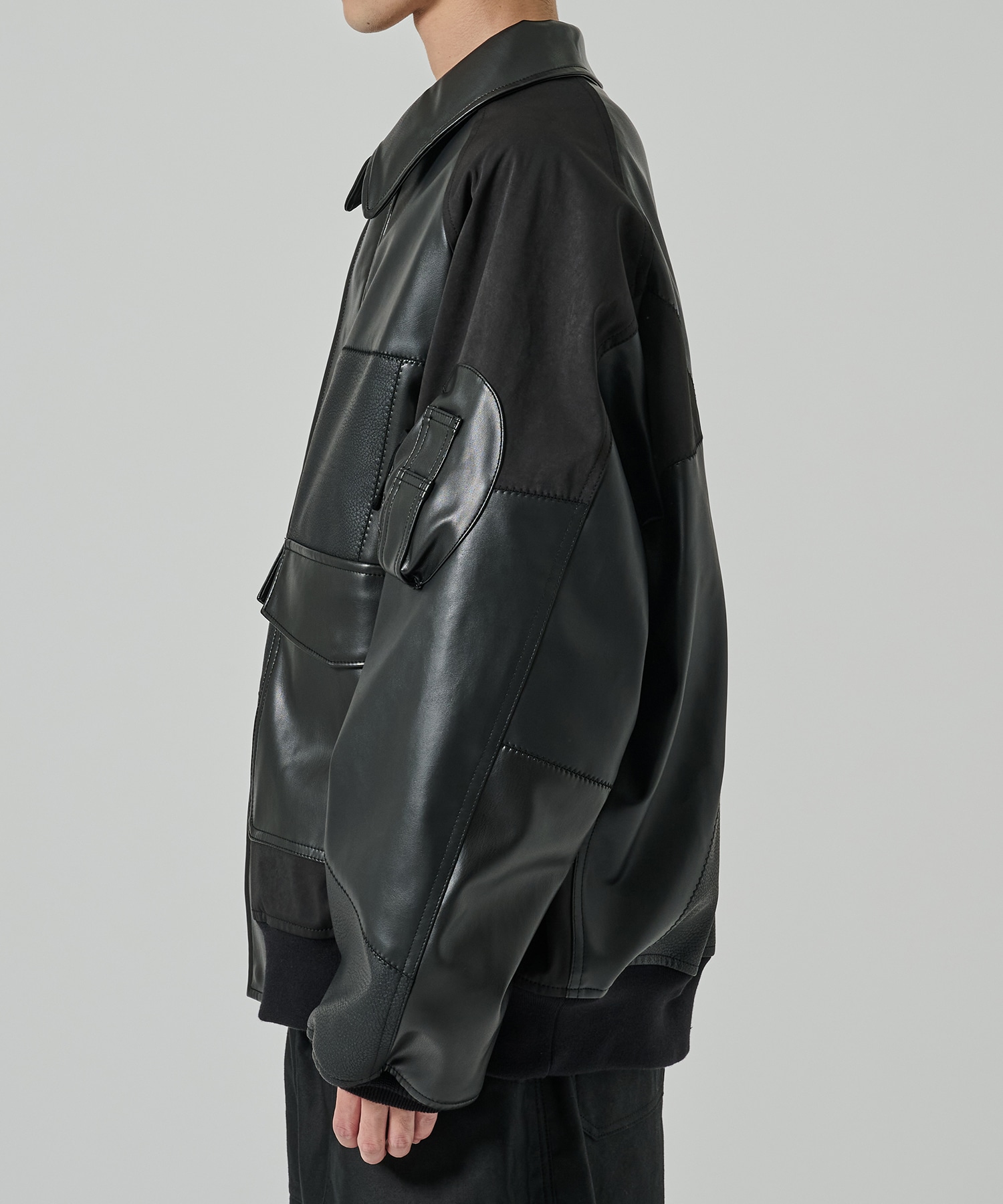 SYNTHETIC LEATHER PATCHWORK BLOUSON / HP-J011-051｜COMME des