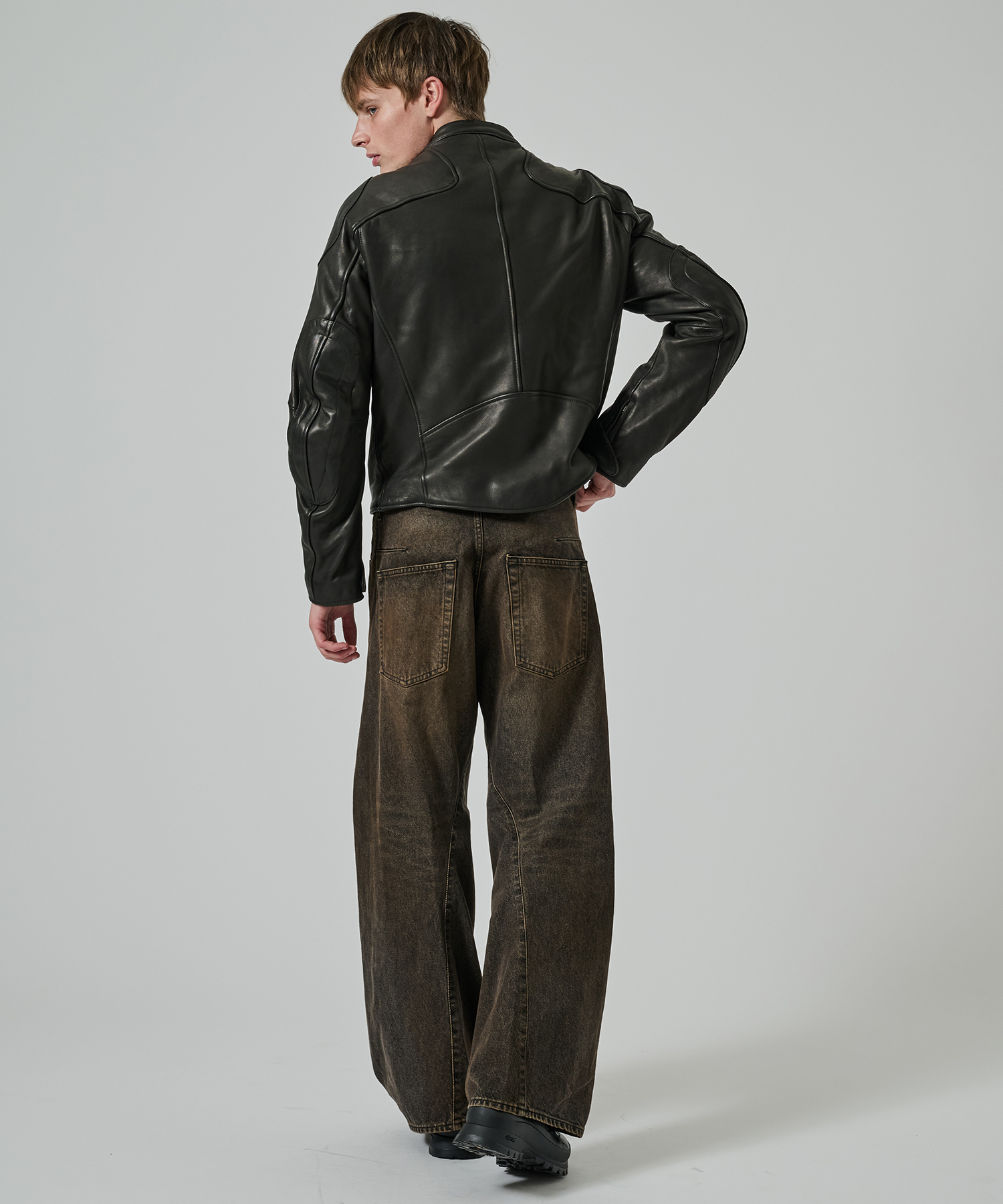 LEATHER MOTORCYCLE JACKET NVRFRGT