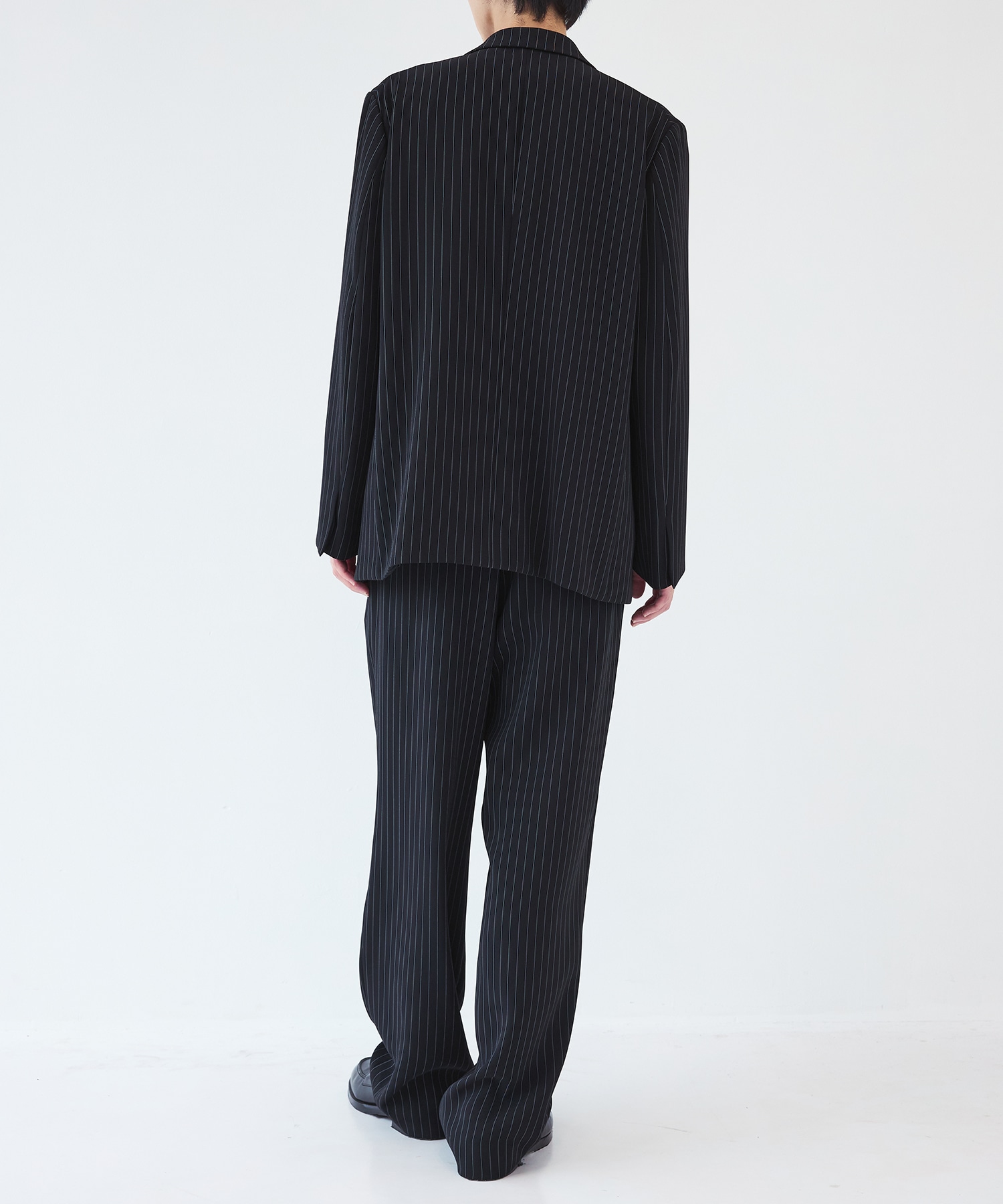 Stripe Double Cloth Slant Belt Tailored Jacket CULLNI