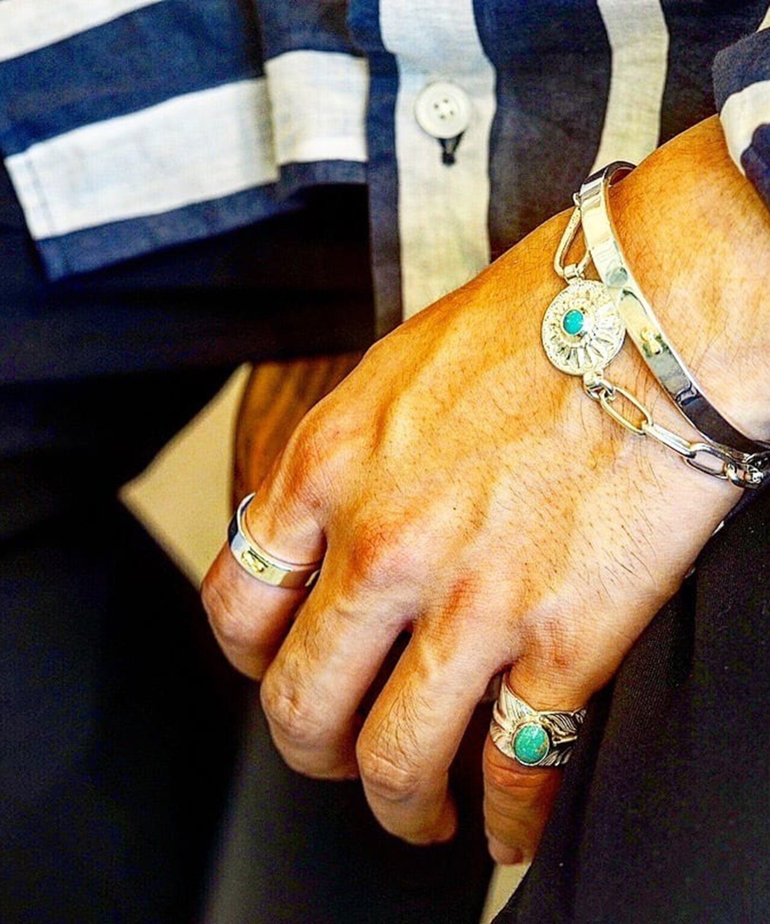 R-22 K18マーク付き平打ちリング　6mm WAKAN SILVER SMITH