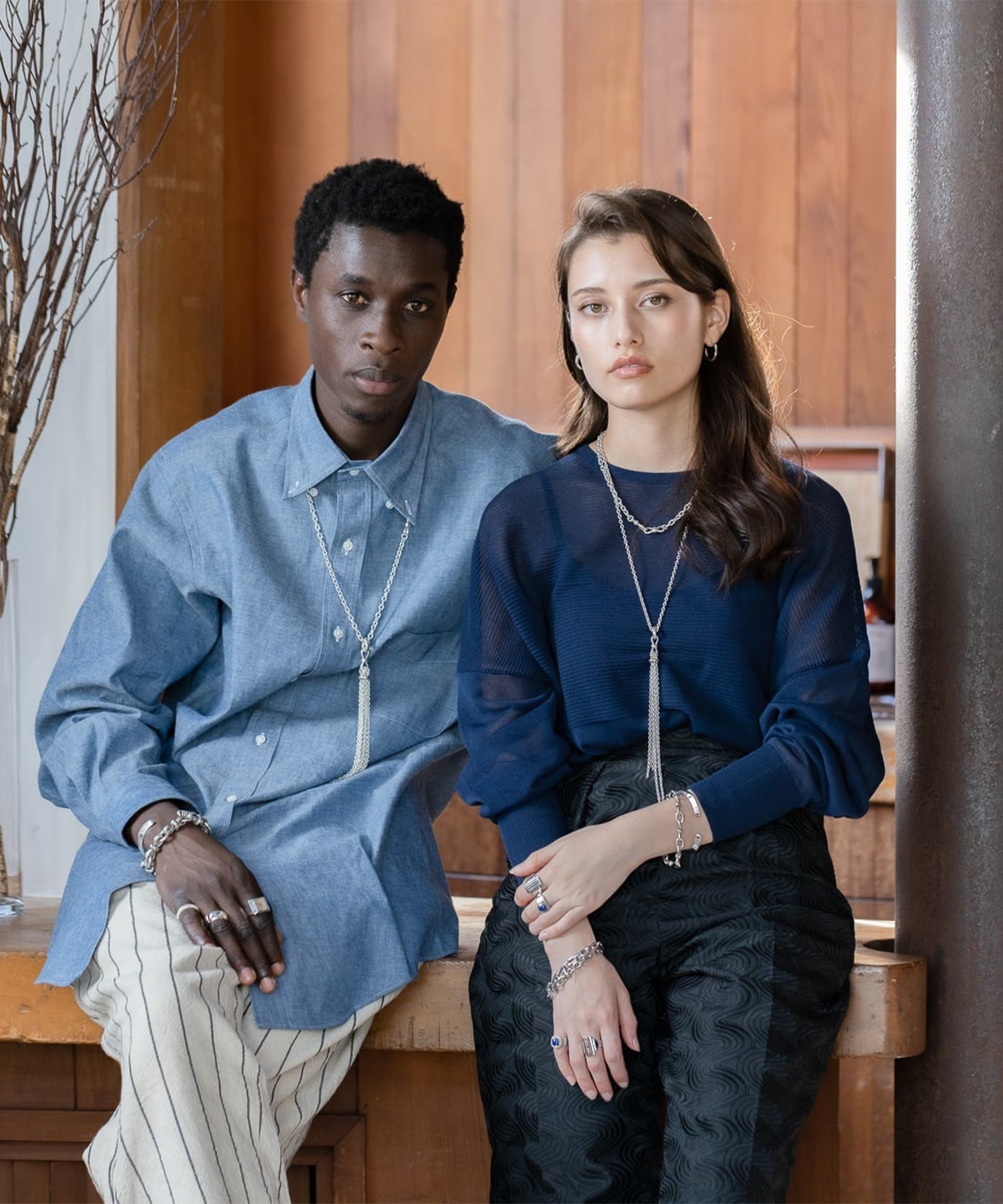 C-032 Mebiusu hook necklace　M (45cm) WAKAN SILVER SMITH