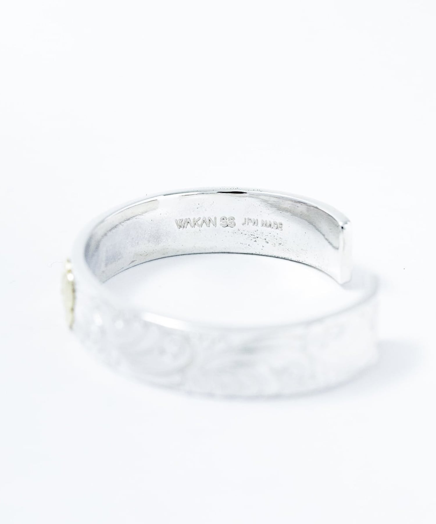 BN-073 平打ち15mm Arabesque bangle K18 Wild Rose WAKAN SILVER SMITH