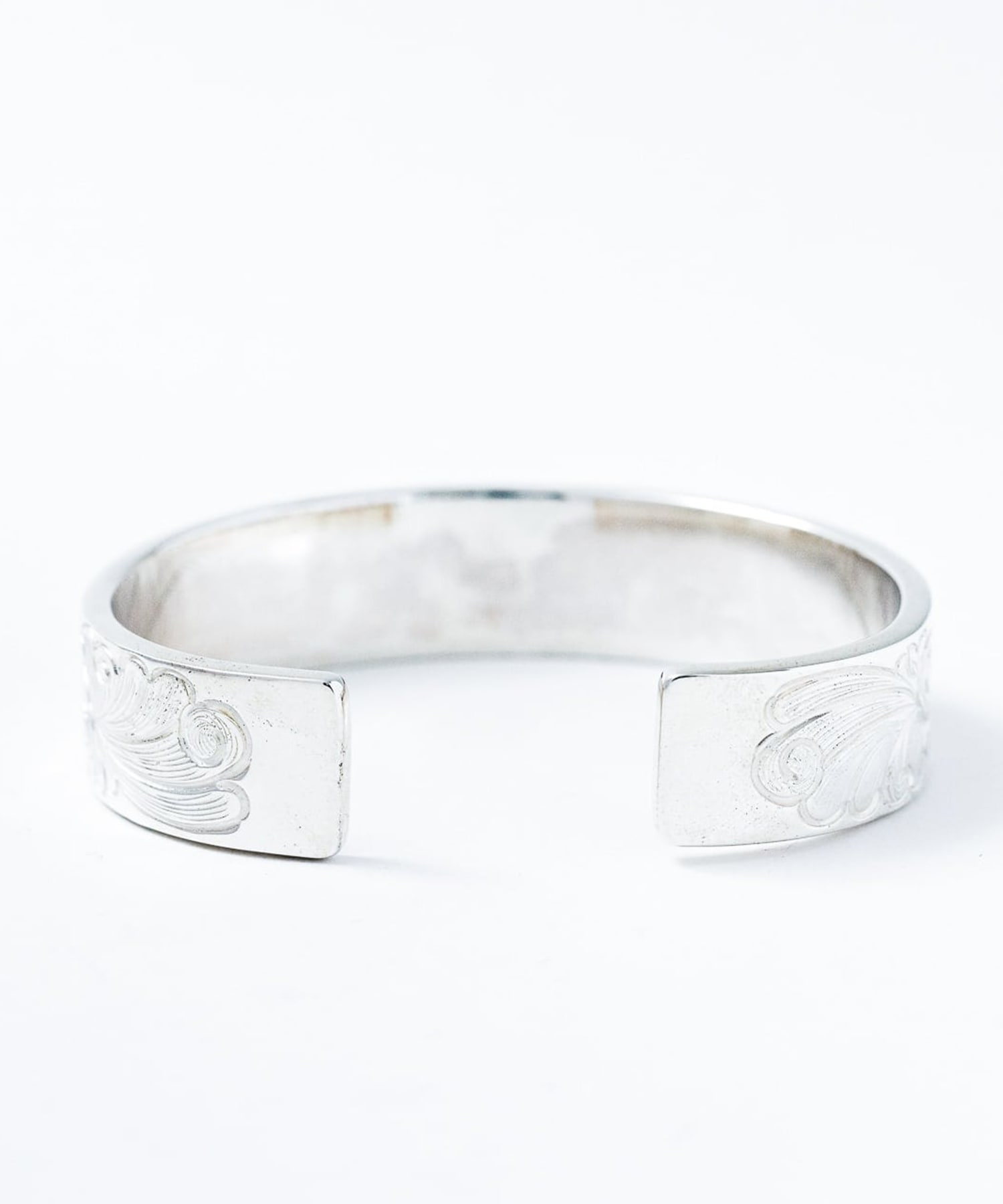 BN-074 平打ち15mm Arabesque bangle K18 Wild Rose WAKAN SILVER SMITH