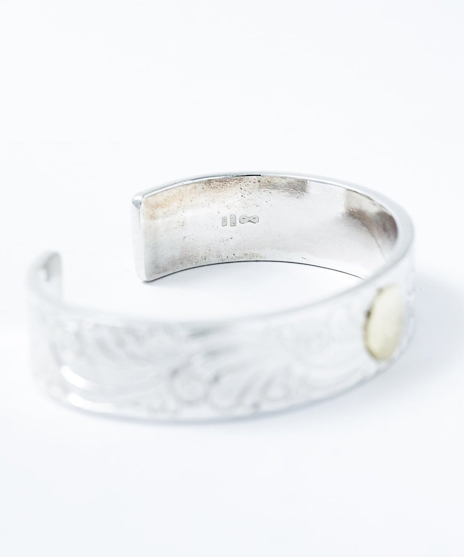 BN-076 平打ち15mm Arabesque bangle K18 Morgan Eagle WAKAN SILVER SMITH