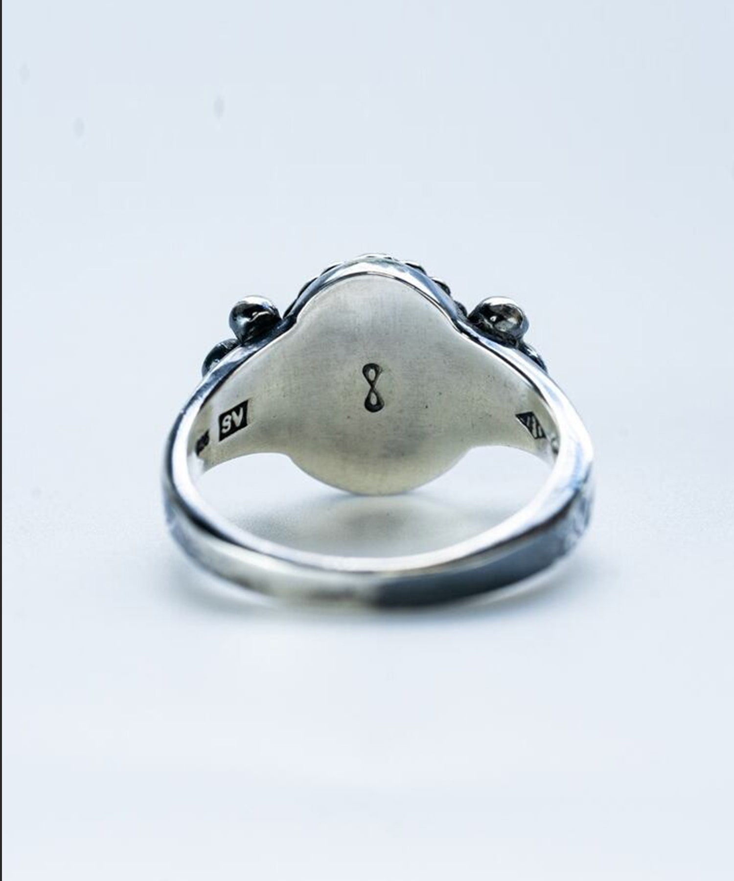 R-094 Native oval signet ring (turquoise) WAKAN SILVER SMITH