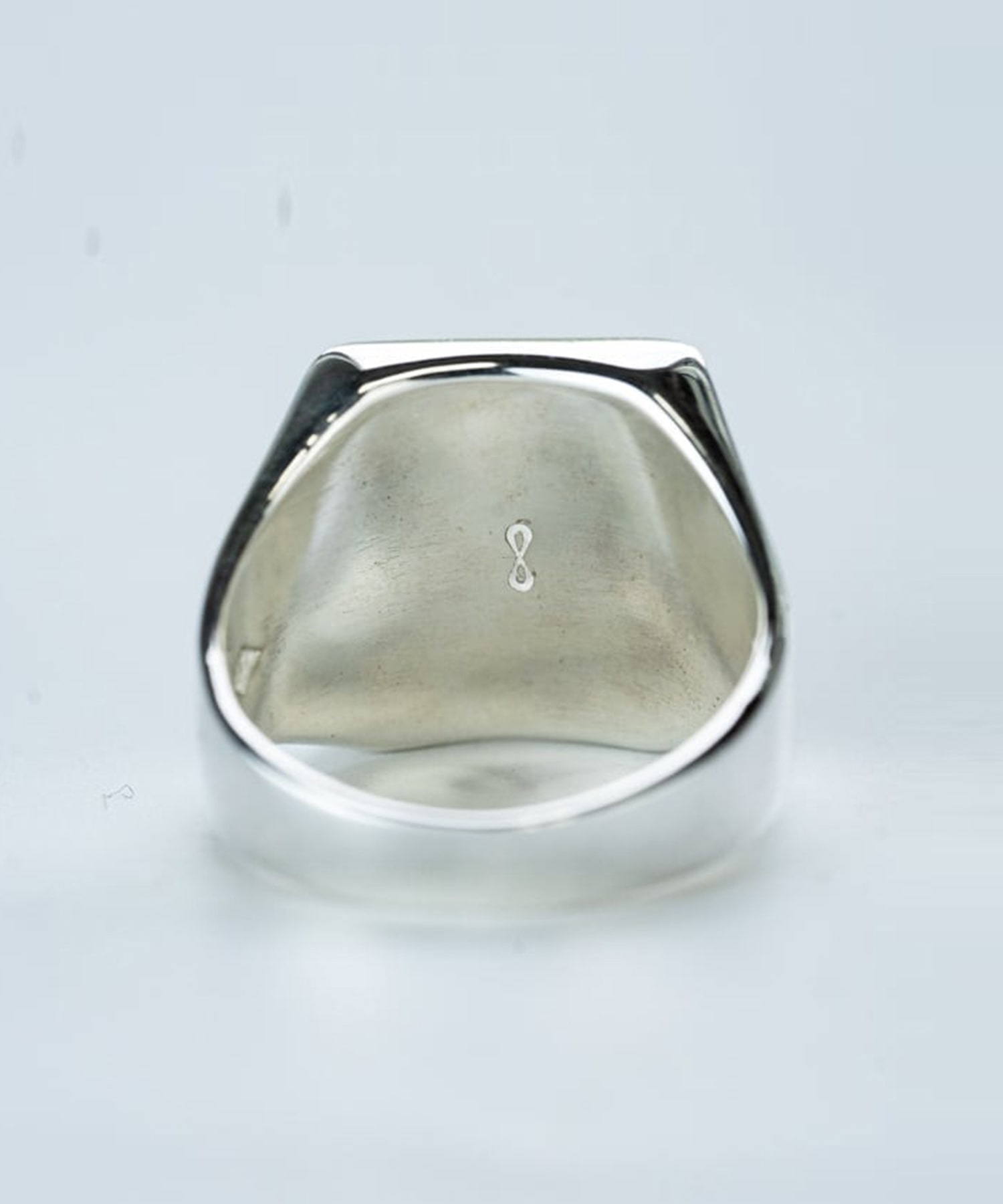 R-093 Rectangle signet ring flower (K10 Poland Eagle) WAKAN SILVER SMITH