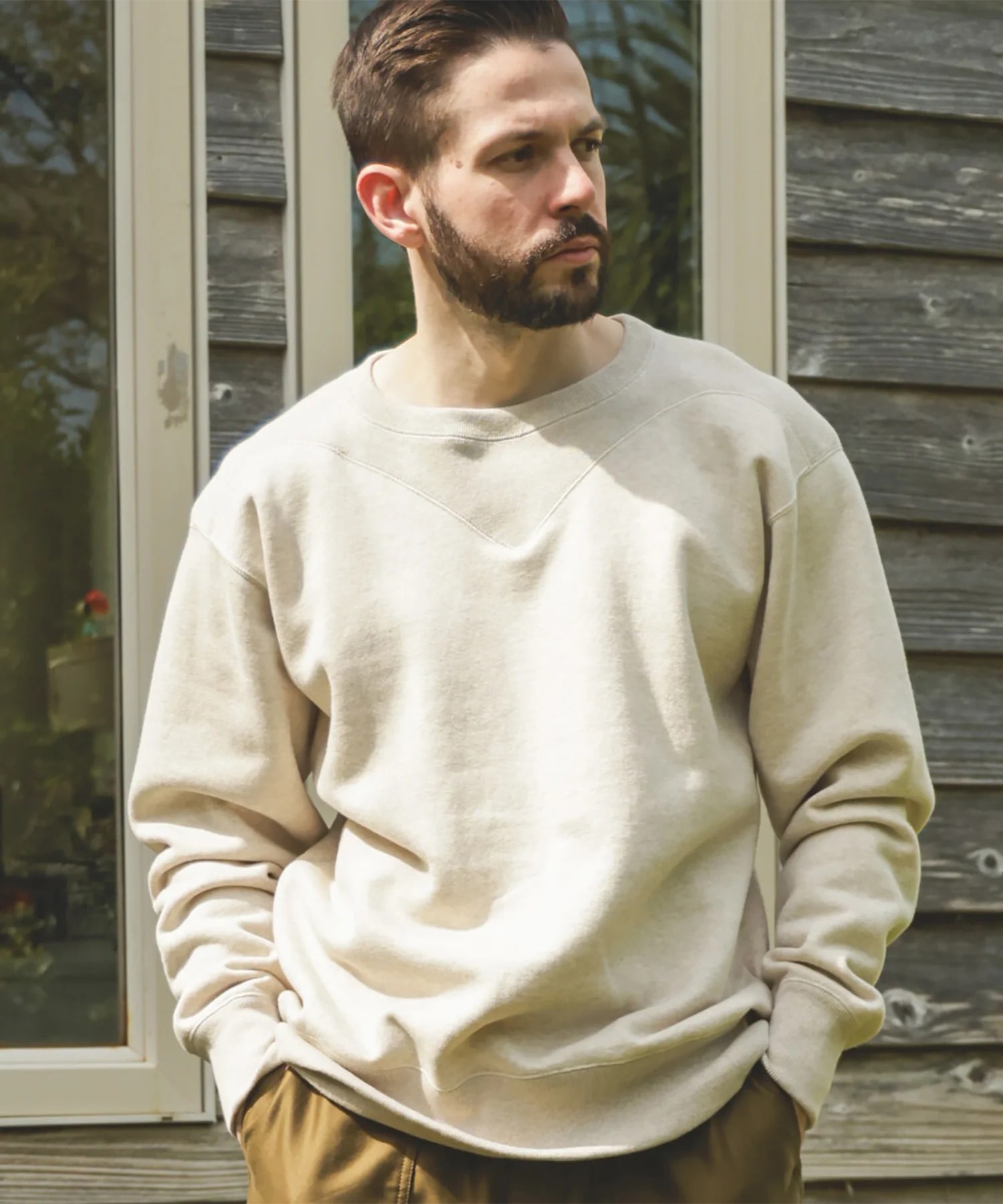 FRENCH TERRY RAFFY COTTON /GUSSET YOKE SHIRT MR.OLIVE