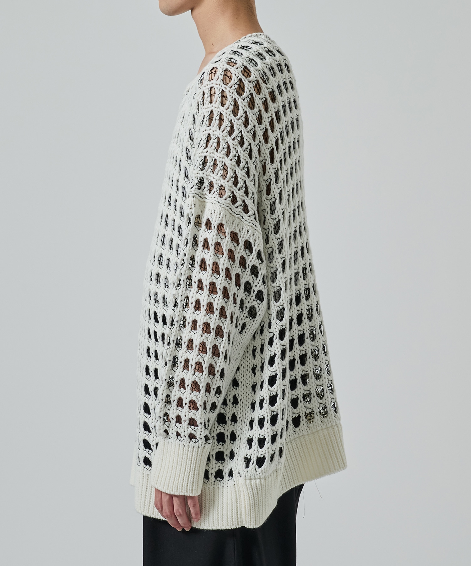 メッシュアシンメトリーニット sulvam