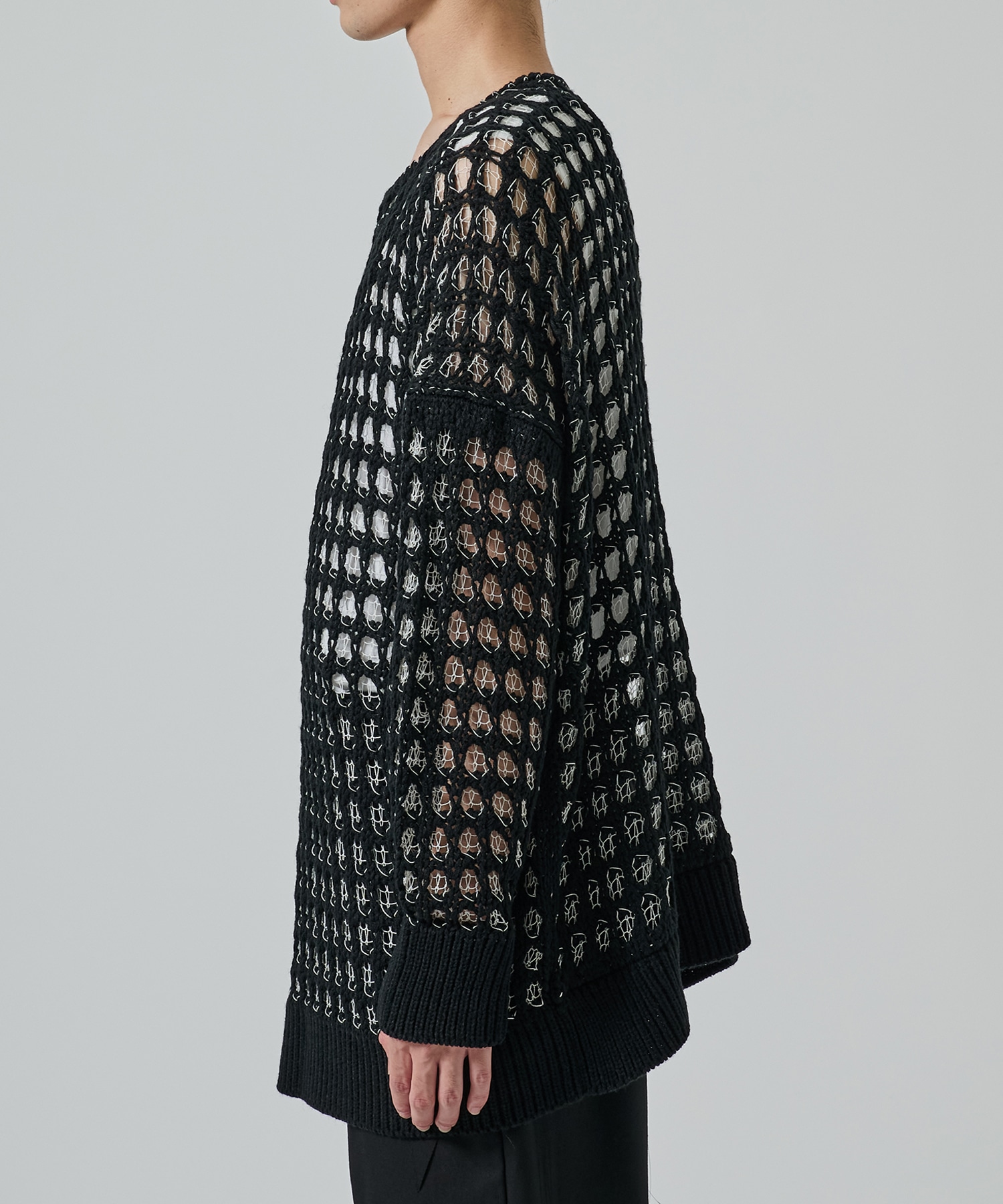 メッシュアシンメトリーニット sulvam