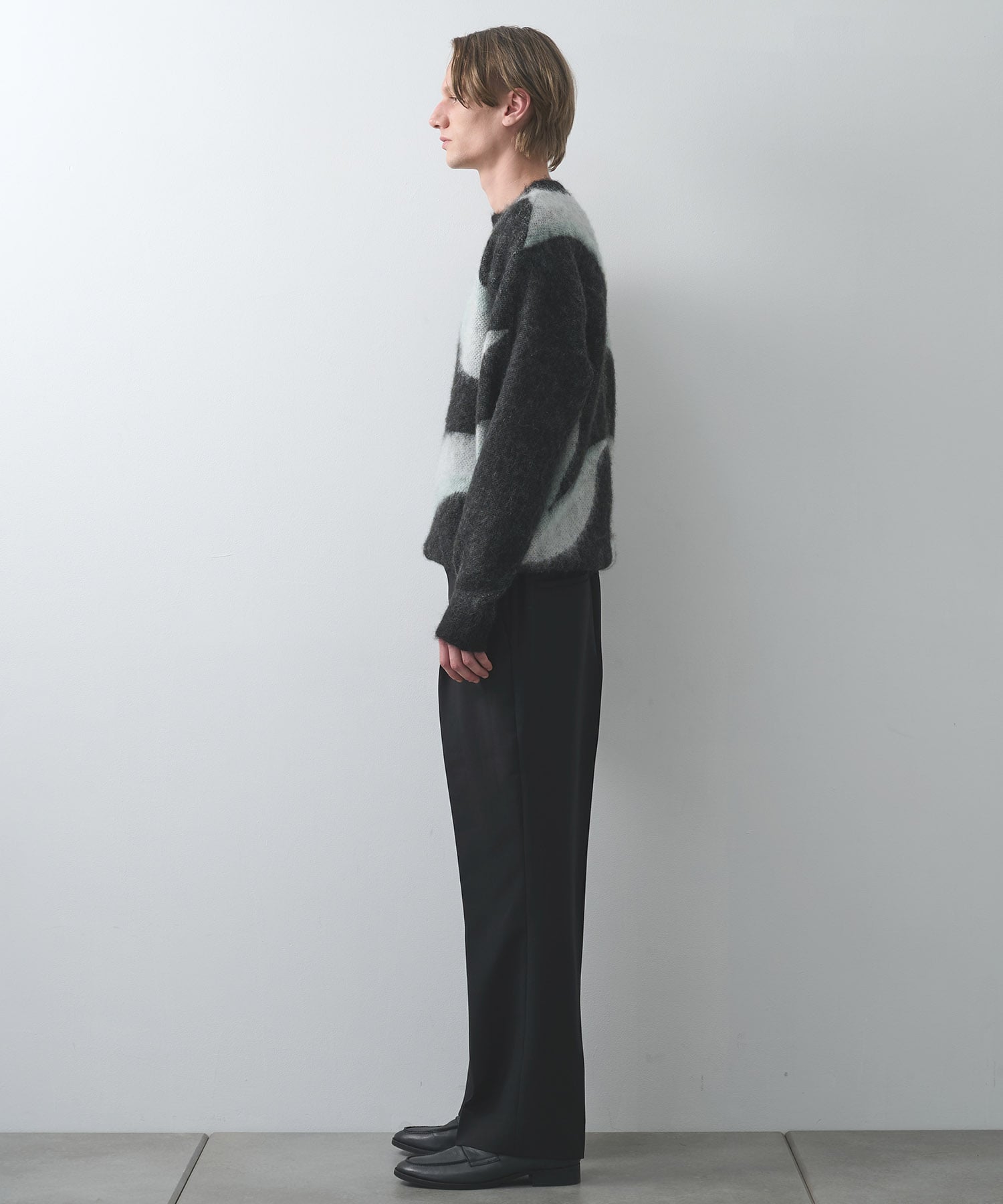 別注 Mohair Jacquard Crew Neck Knit WRAPINKNOT