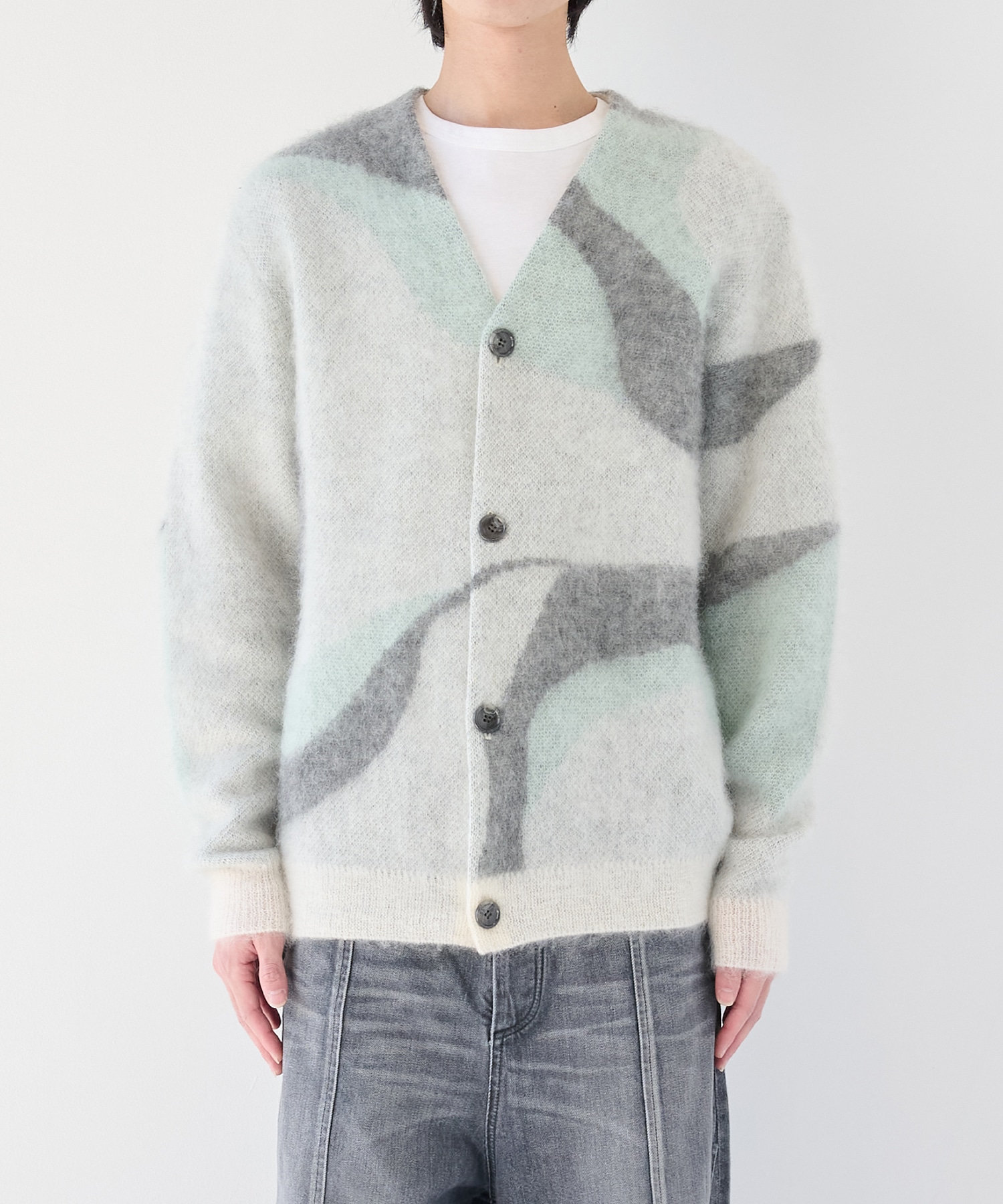 別注 Mohair Jacquard Cardigan WRAPINKNOT