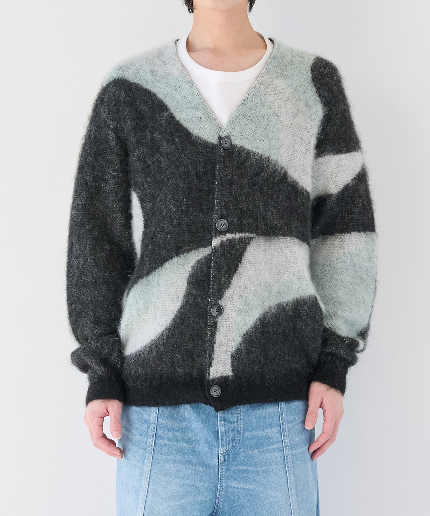 別注 Mohair Jacquard Cardigan WRAPINKNOT