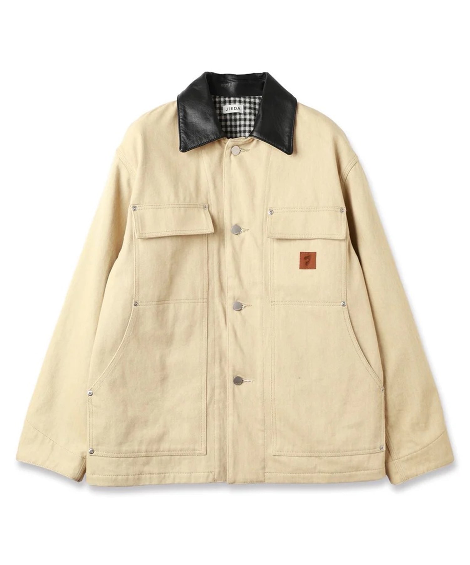 LEATHER COLLAR FADE COVERALL JieDa