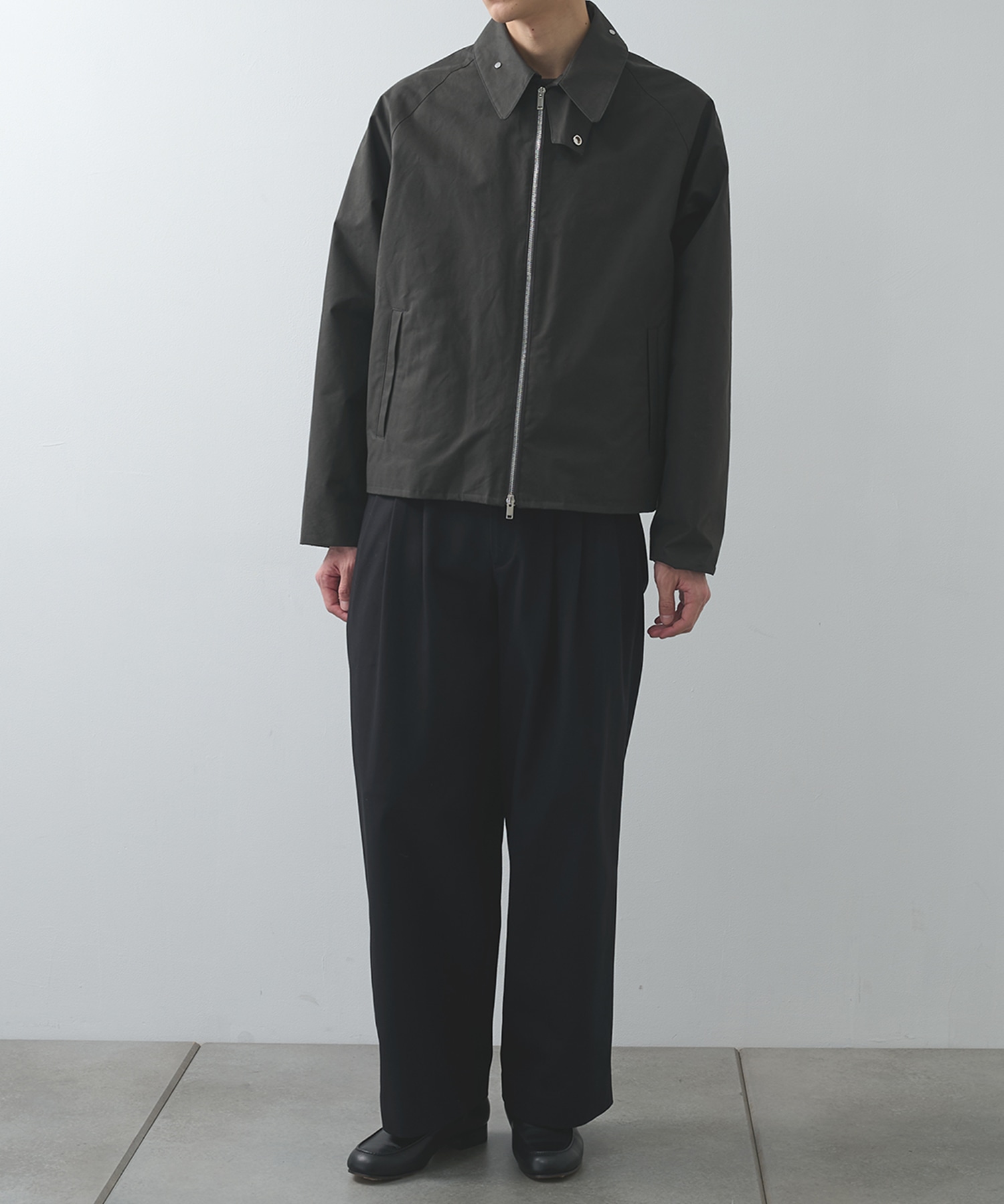 オーガニックコットン ヘビーオールウェザークロス / ジップアップジャケット MARKAWARE/marka