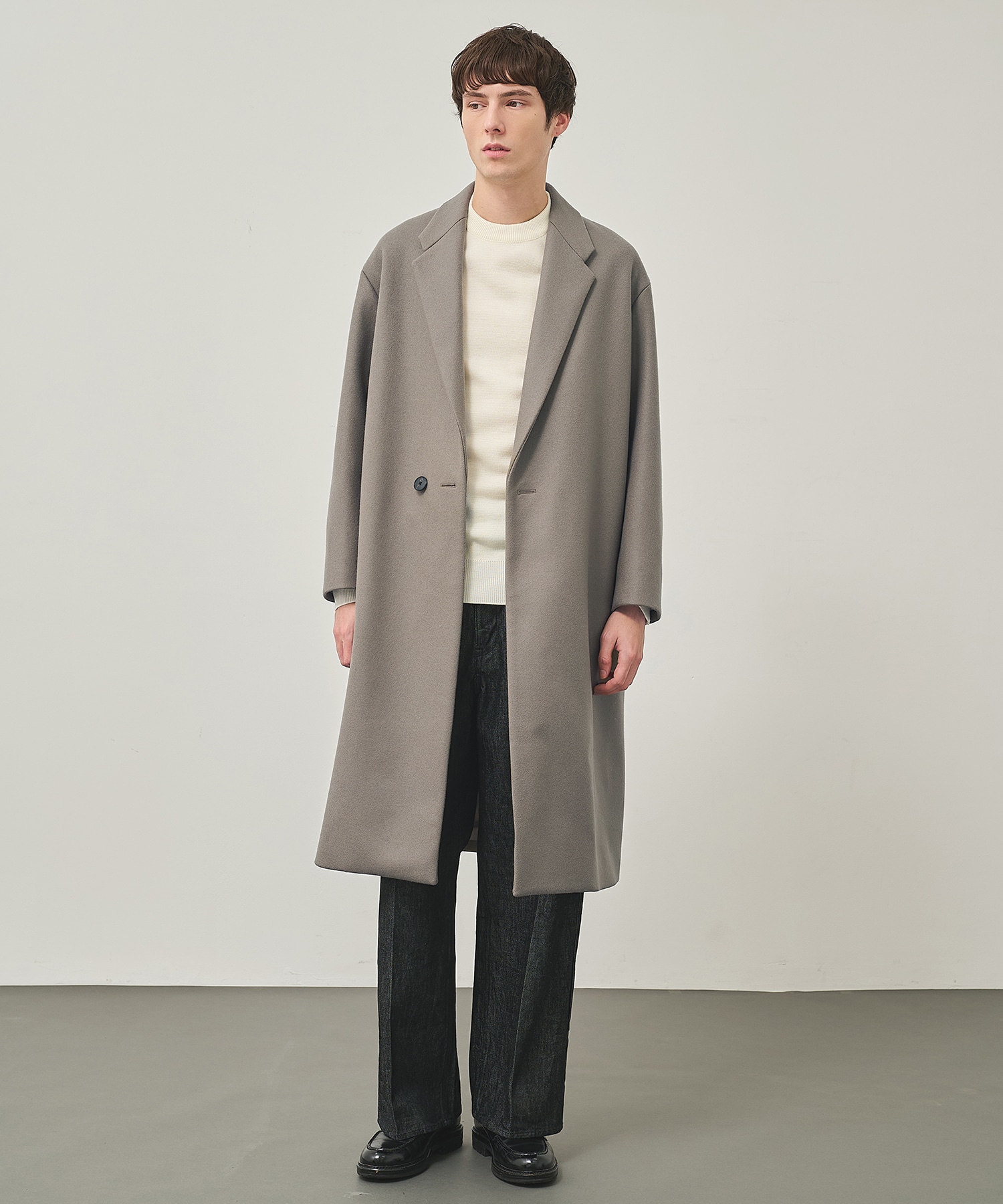 Super140 Wool Melton Over Chester Coat STUDIOUS