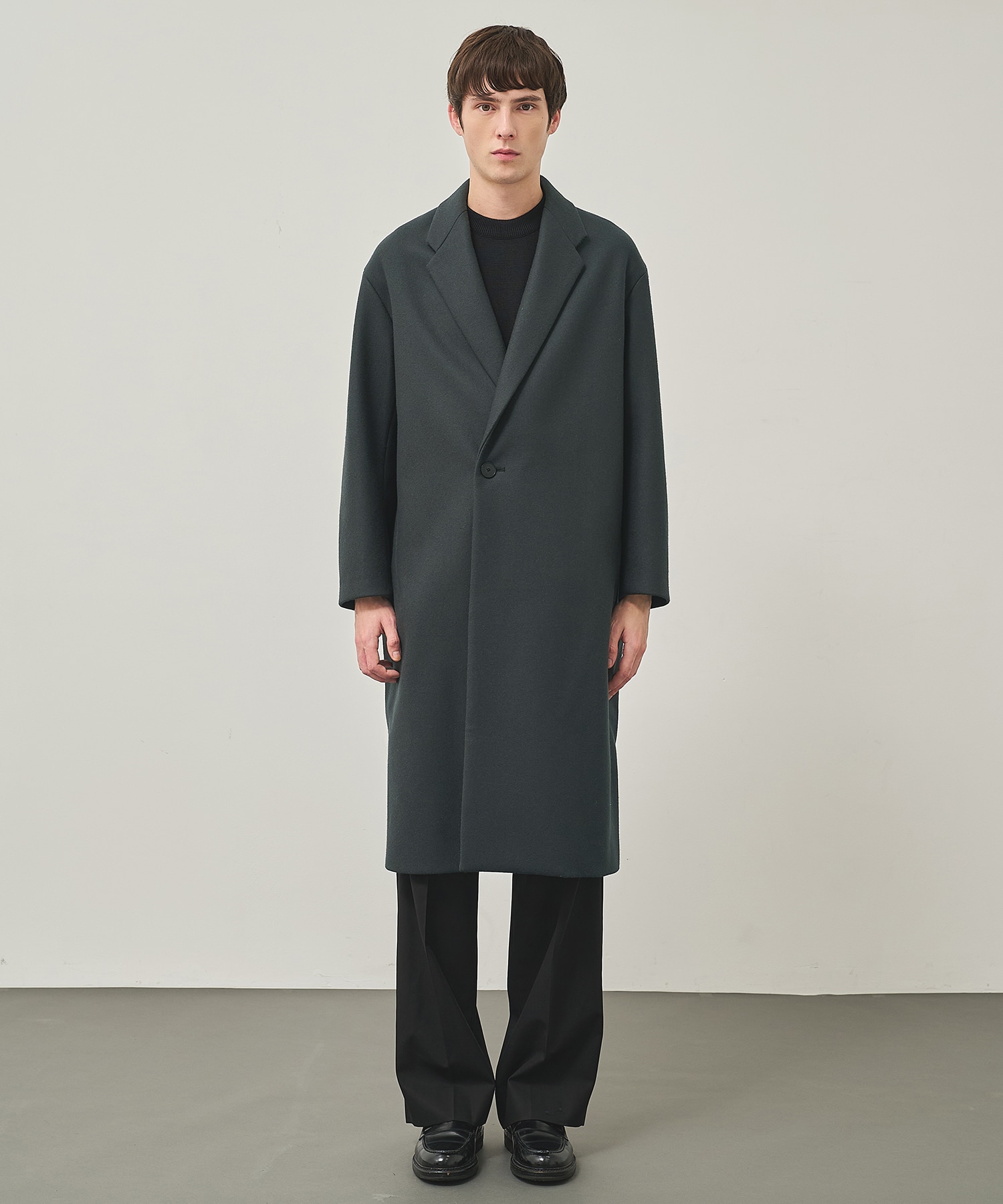 Super140 Wool Melton Over Chester Coat STUDIOUS