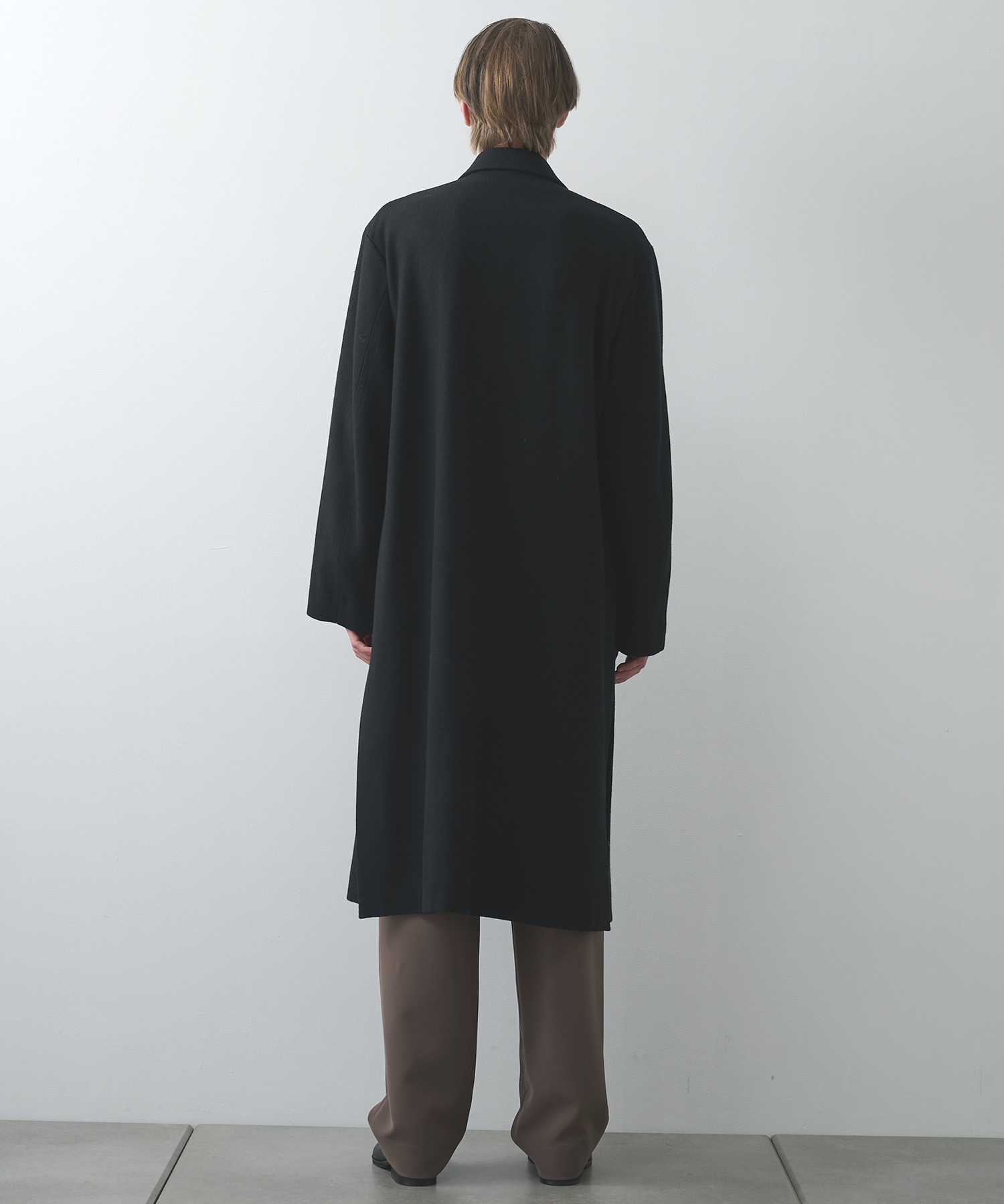 Lamb Wool Melton Tie Locken Long Chester Coat CULLNI