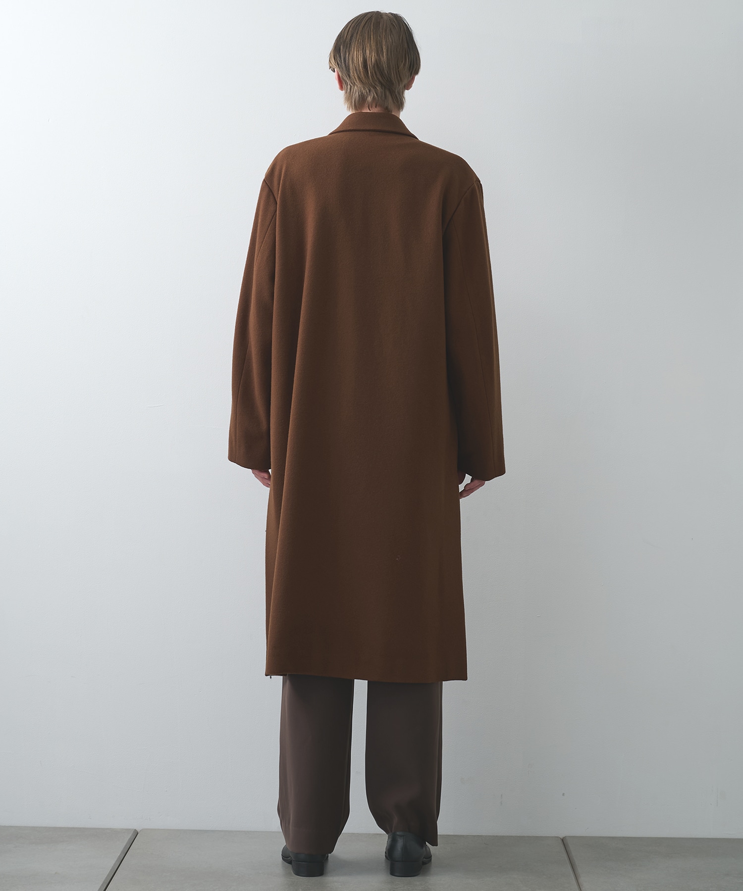 Lamb Wool Melton Tie Locken Long Chester Coat CULLNI