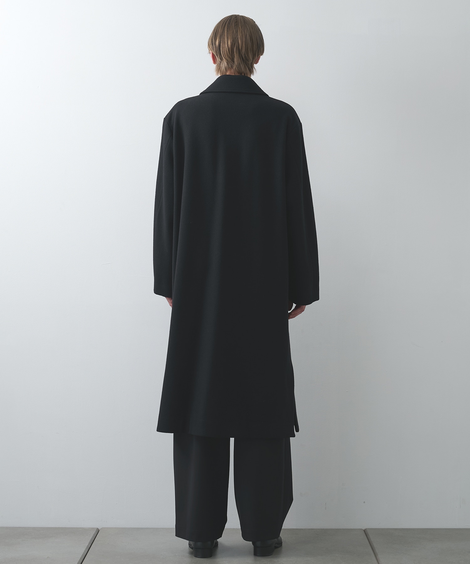 Lamb Wool Melton Layerd Long Coat CULLNI