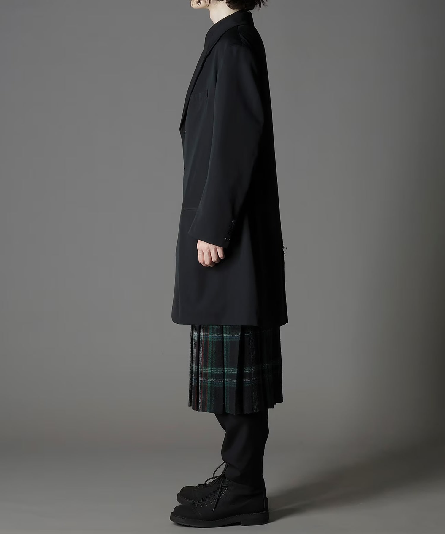 W/GABARDINE DOUBLE GAUZE RIGHT PLEATED JACKET GroundY