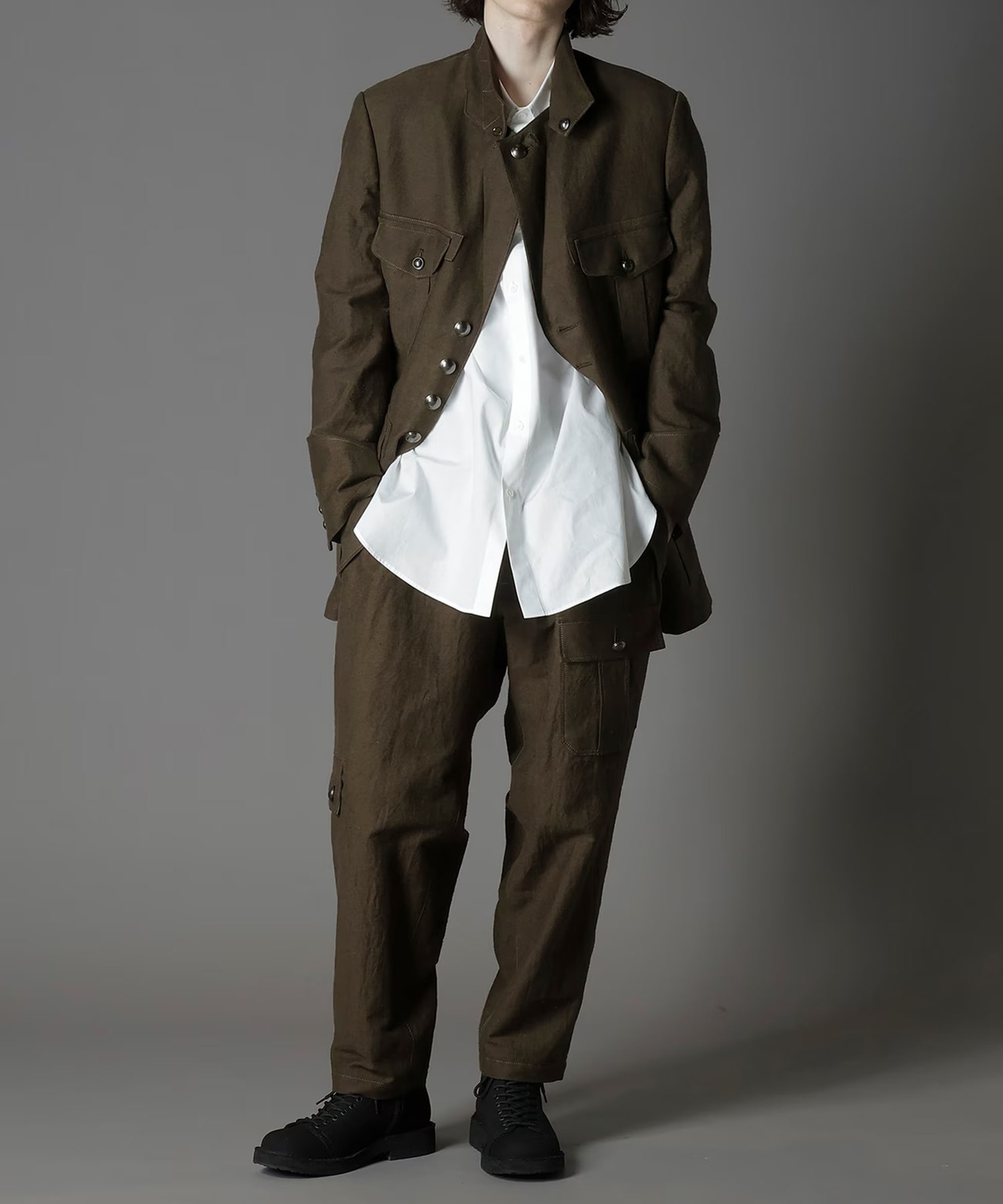 COTTON FLAX MOLESKIN BC BENTZ MILITARY JACKET GroundY