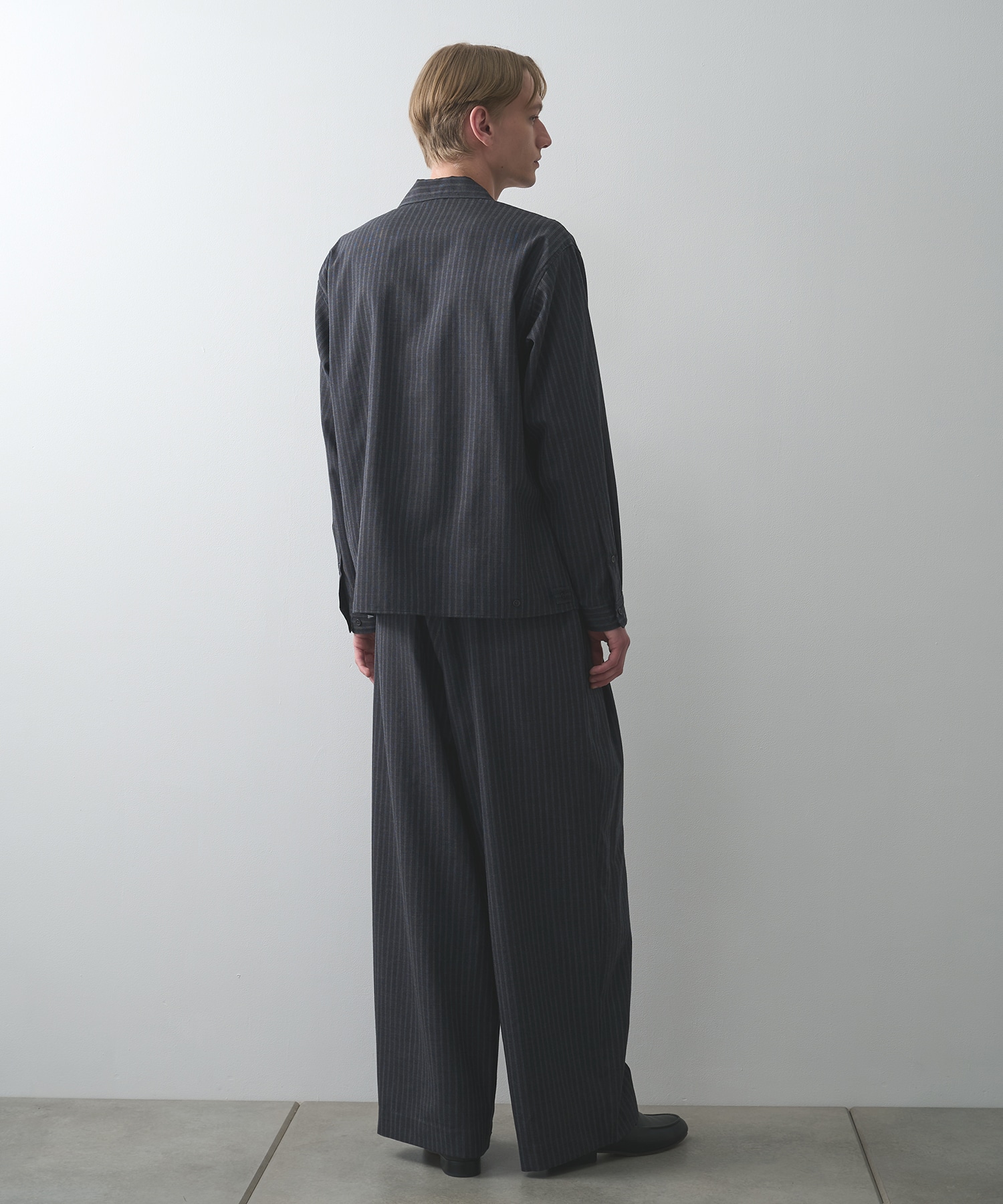 2/72ウールトロピカルワッシャー / ダブルポケットオープンカラーシャツ MARKAWARE/marka