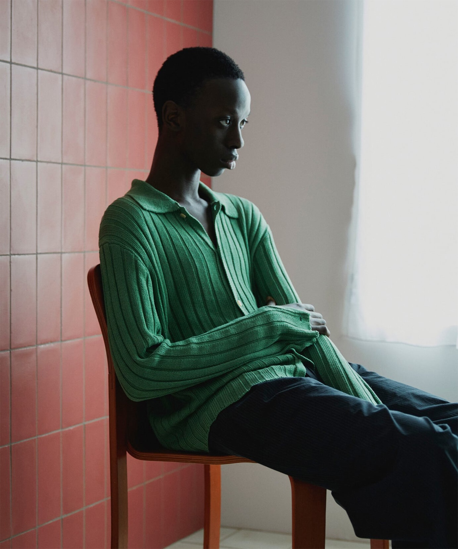 Wide Rib Knit Shirt MATSUFUJI