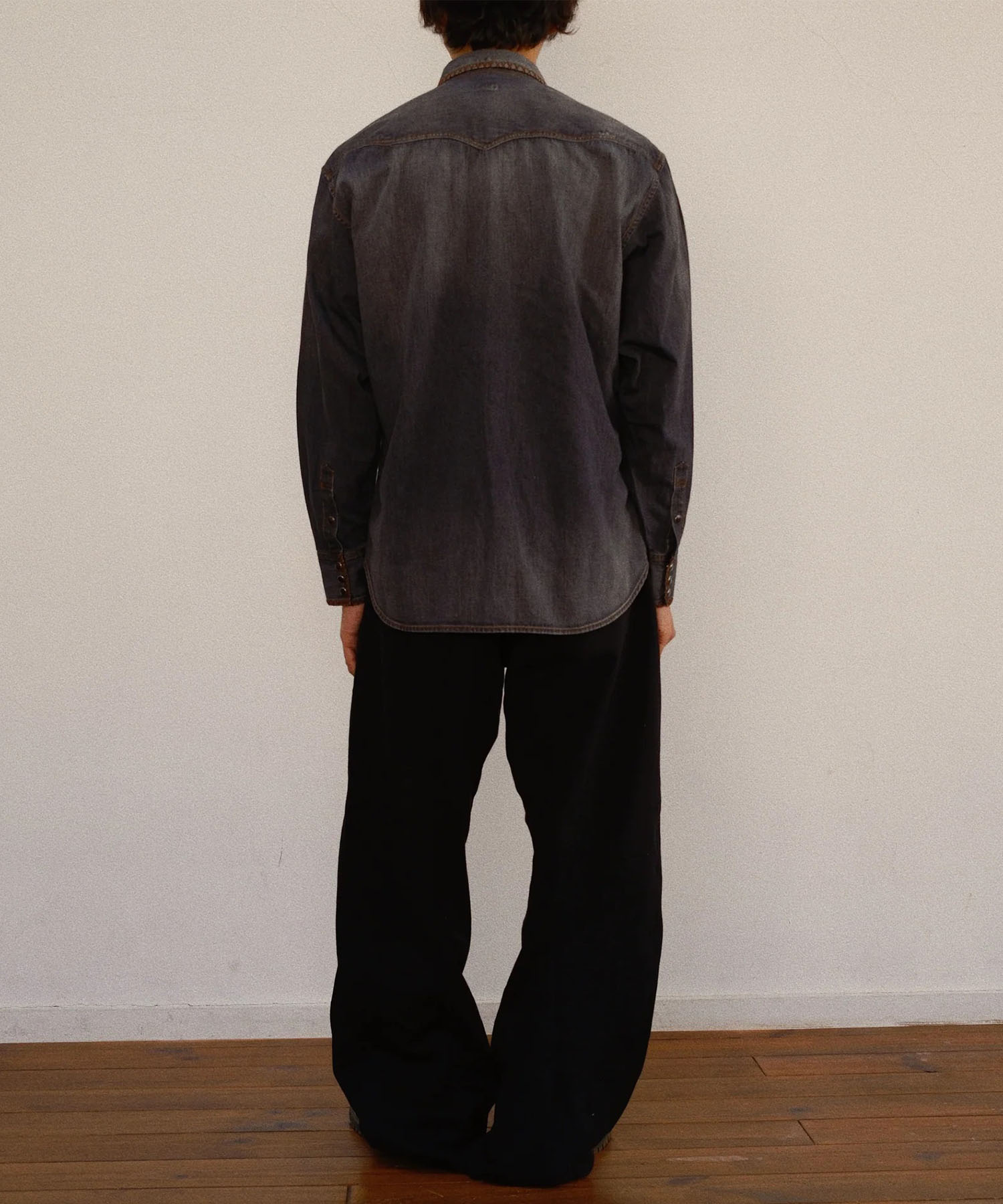 Hand-Embroidered Denim Shirt KHOKI