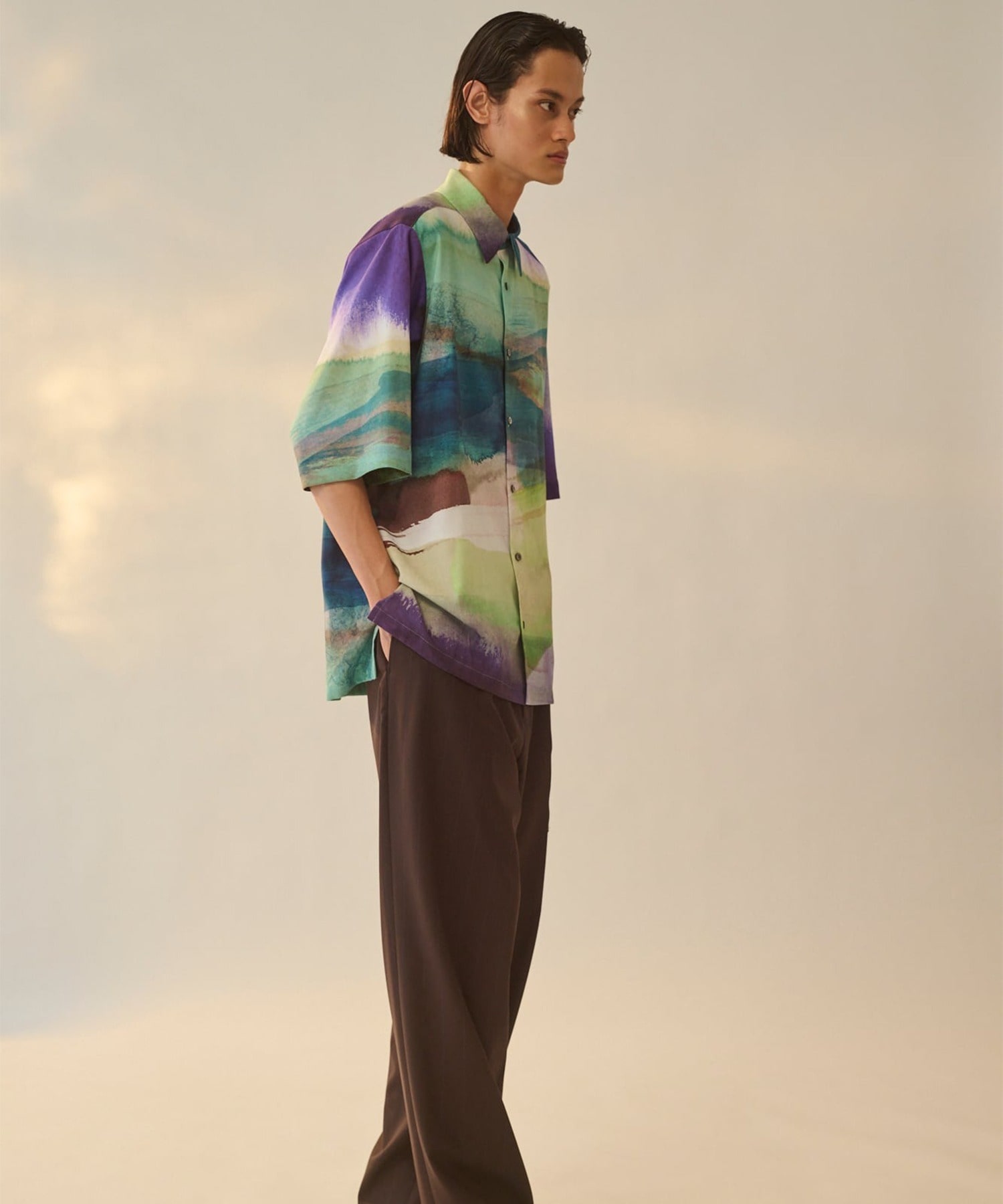 Regular Collar Half Sleeve Shirt UJOH HOMME