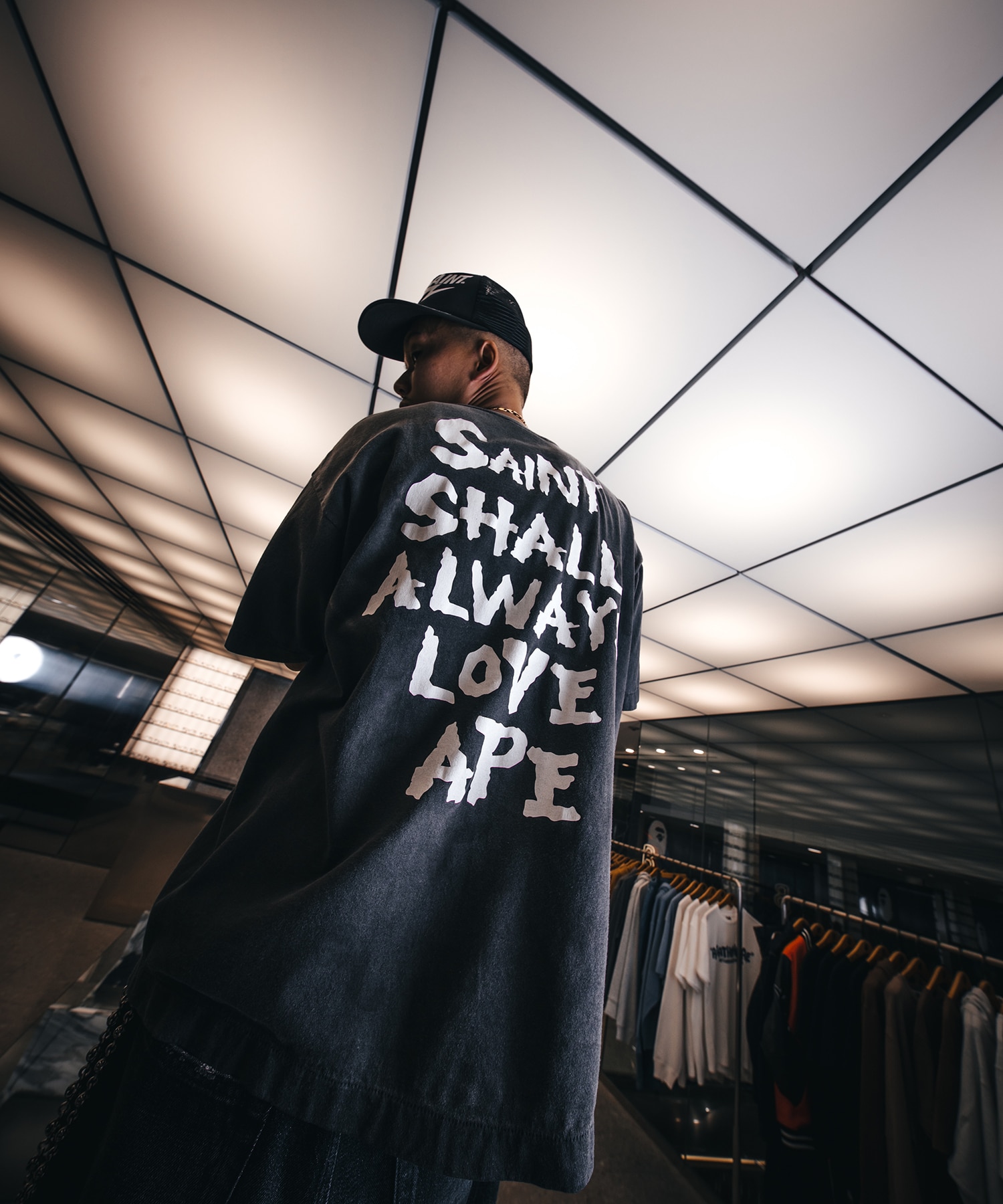 SM-MK8-0000-C49/BAPE_SS T-SHIRT/ALWAYS LOVE/BK SAINT M××××××