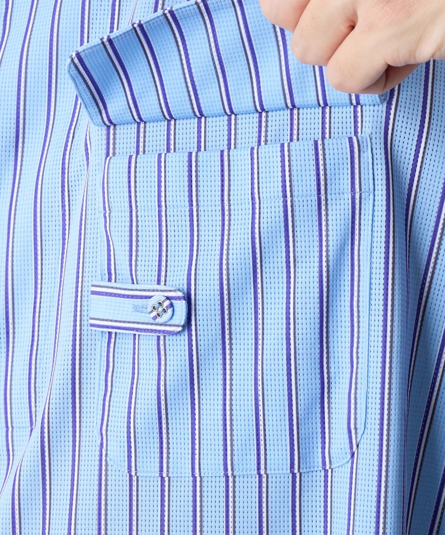 STRIPE SHORT SLEEVE PULLOVER SHIRT White Mountaineering