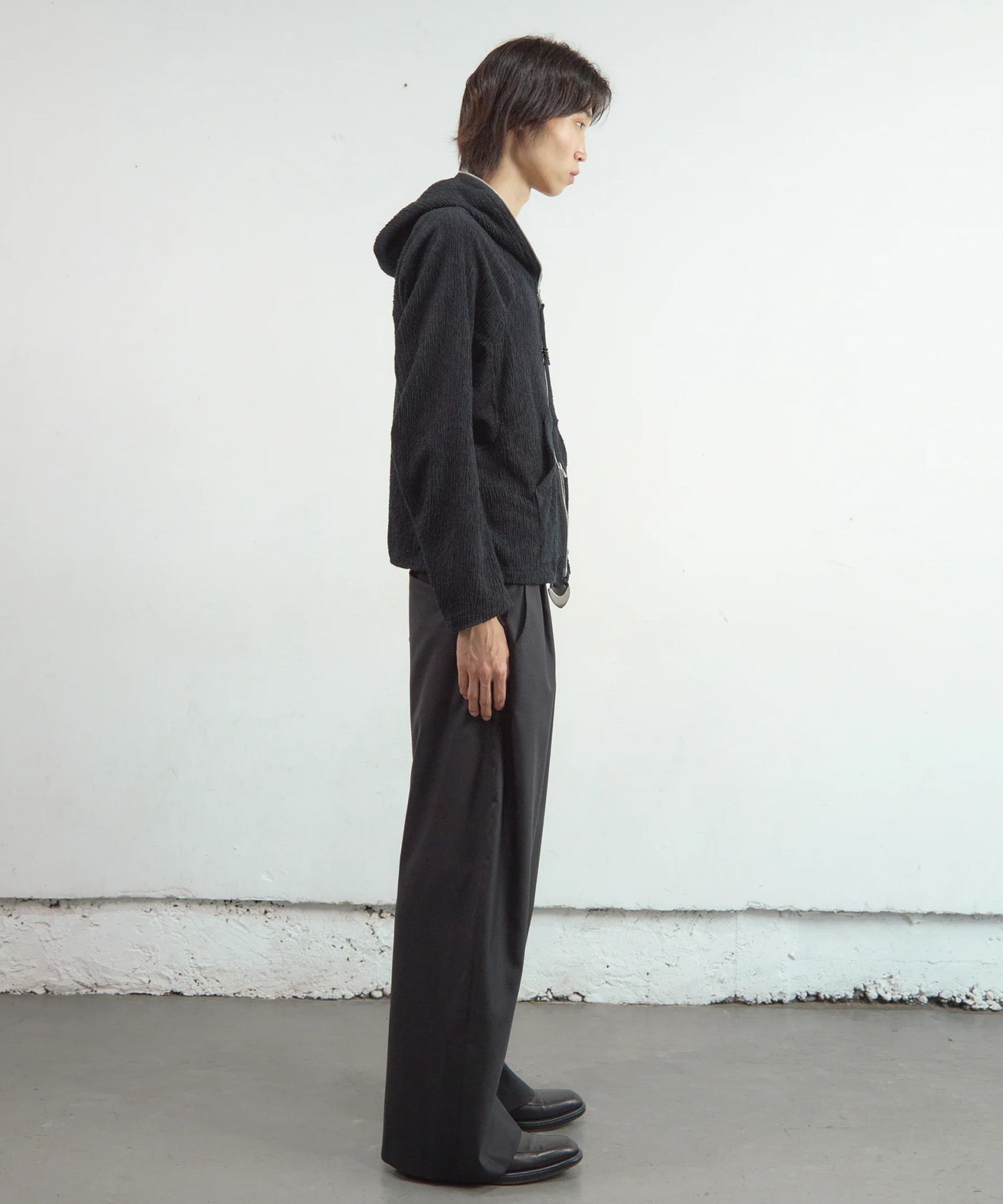 SEMI SHEER FULL ZIP UP HOODIE NVRFRGT