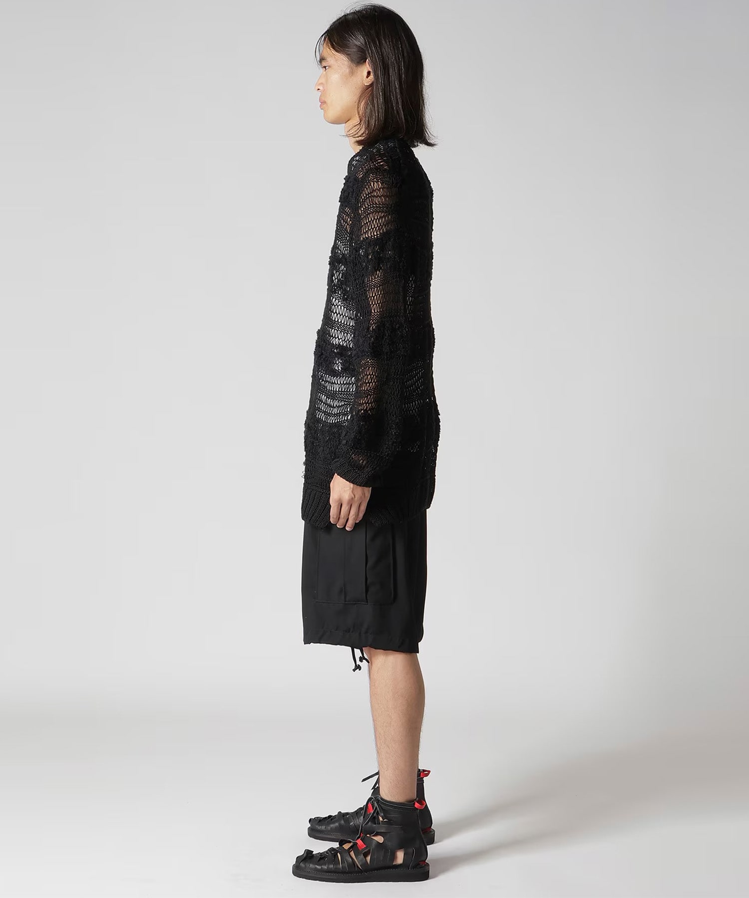 ボーダー切り替え丸首PO Yohji Yamamoto