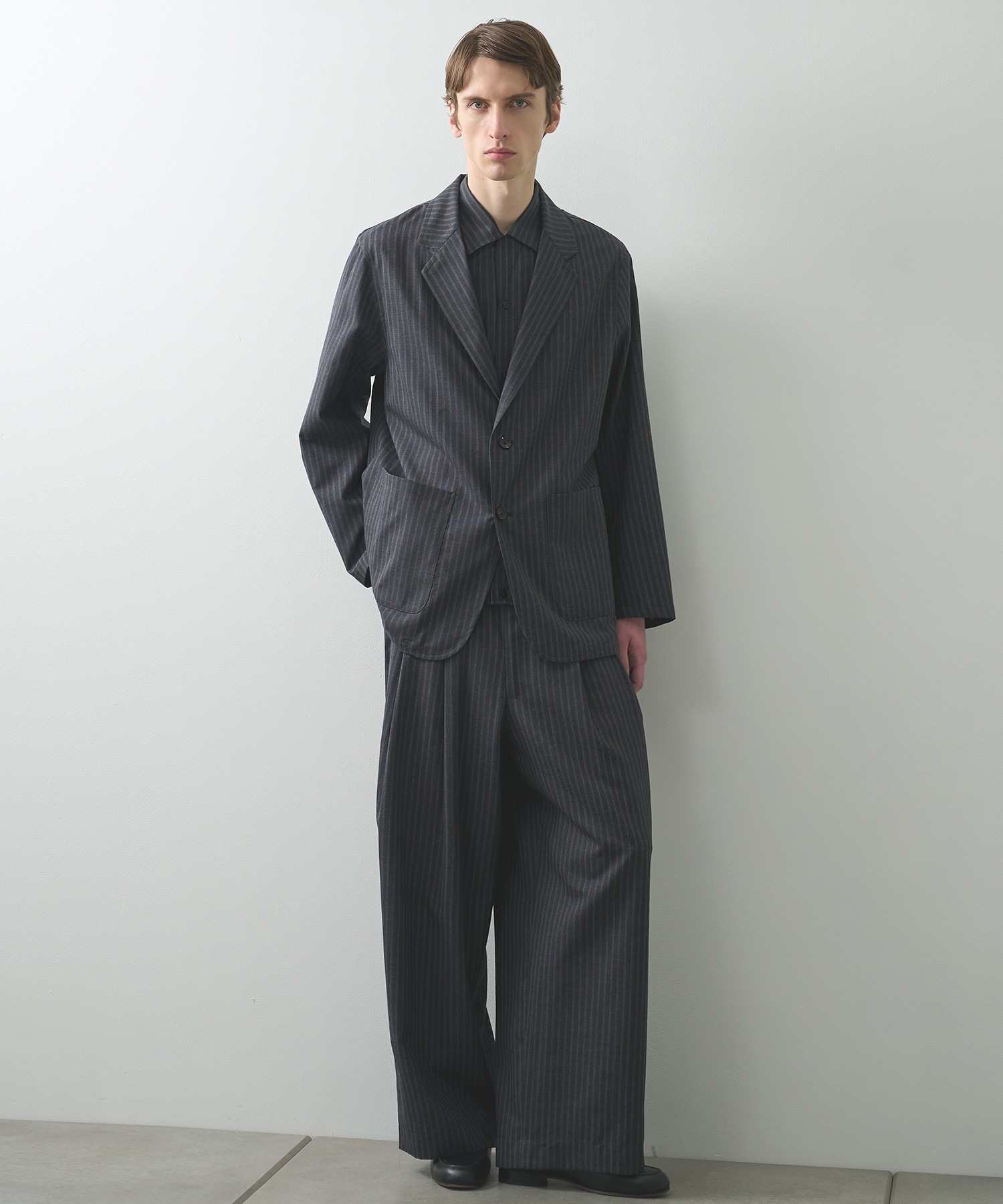 2/72ウールトロピカルワッシャー / ツータックバギートラウザーズ MARKAWARE/marka