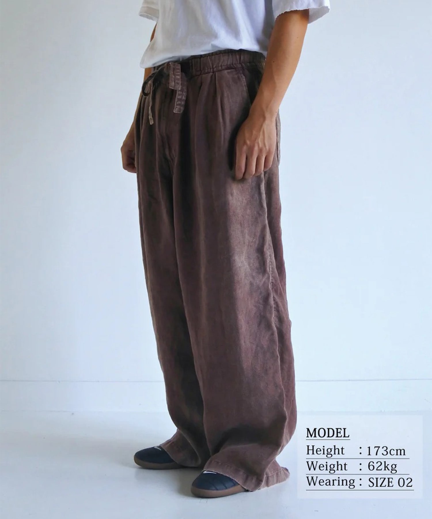 FADED SULFUR DYED LINEN WIDE EASY PANTS ANACHRONORM