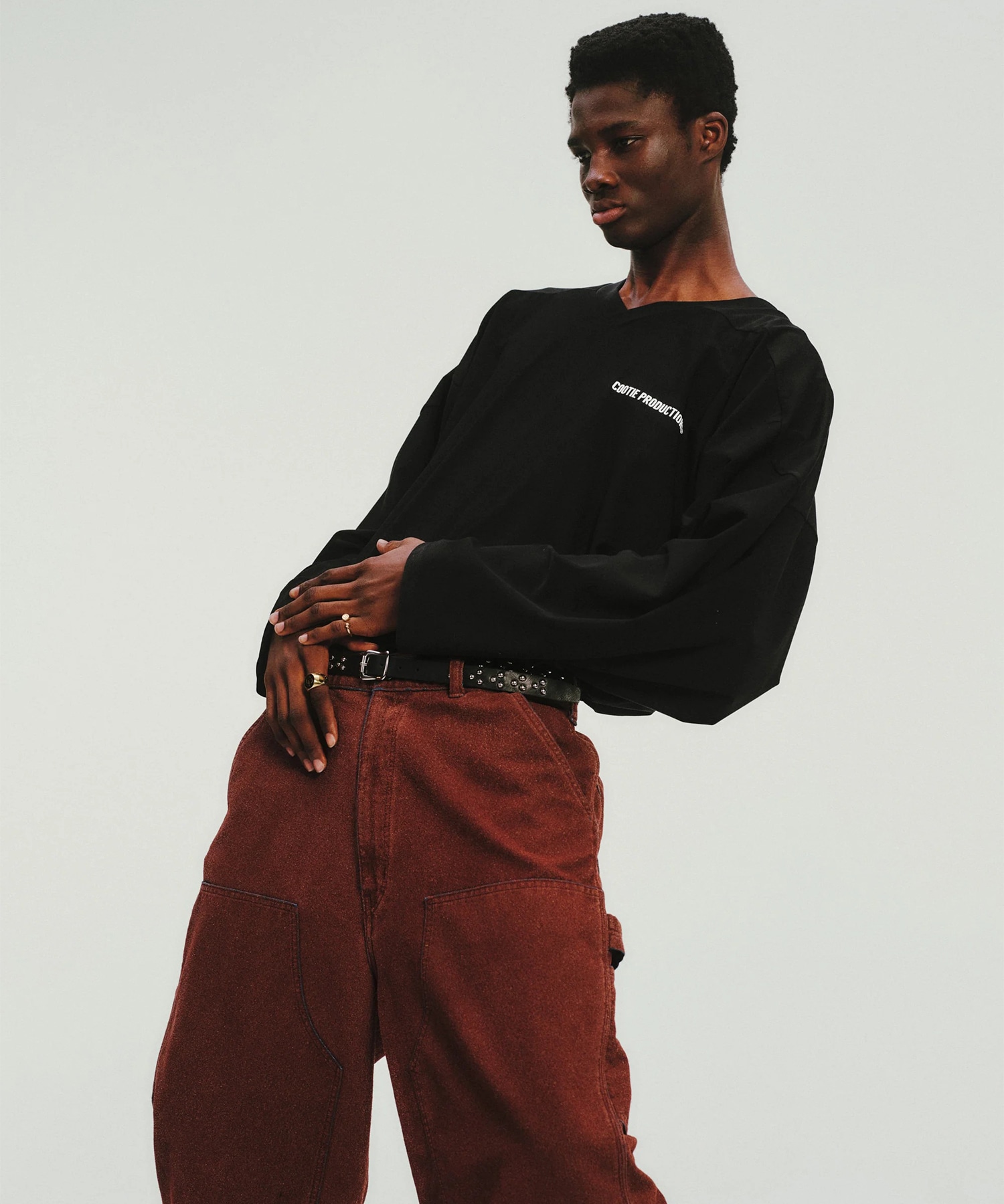 Grainy Denim Double Knee Painter Pants COOTIE PRODUCTIONS