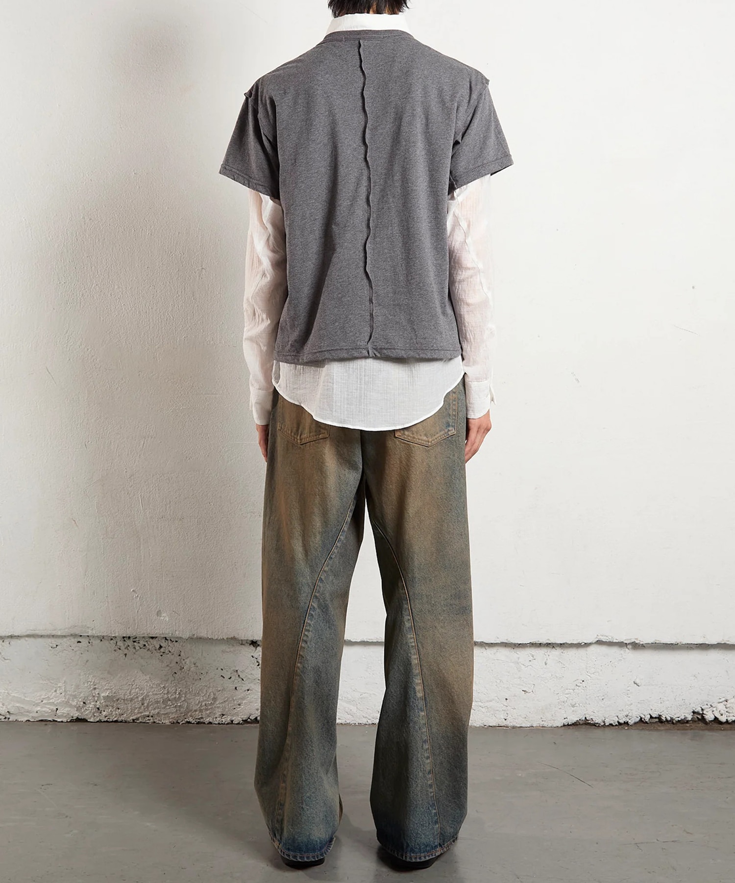 3D TWISTED WIDE LEG JEANS NVRFRGT