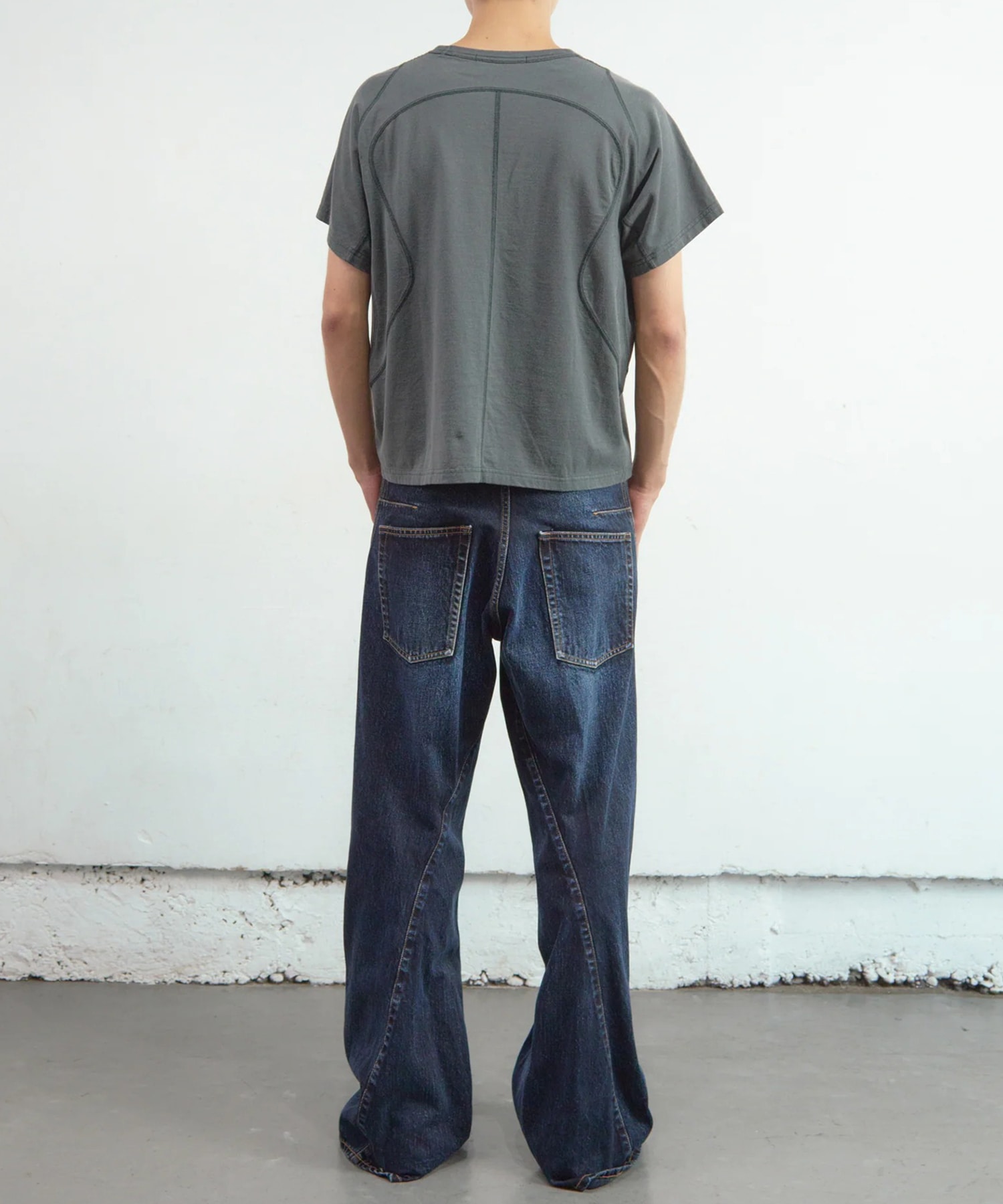 3D TWISTED WIDE LEG JEANS NVRFRGT