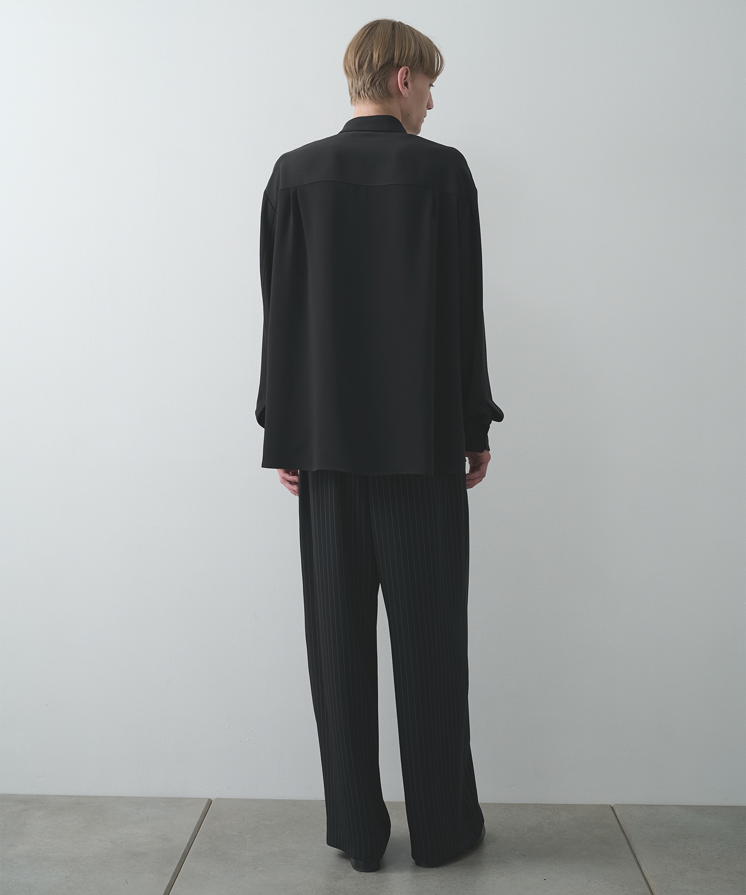 Stripe Double Cloth Tuck Wide Pant CULLNI