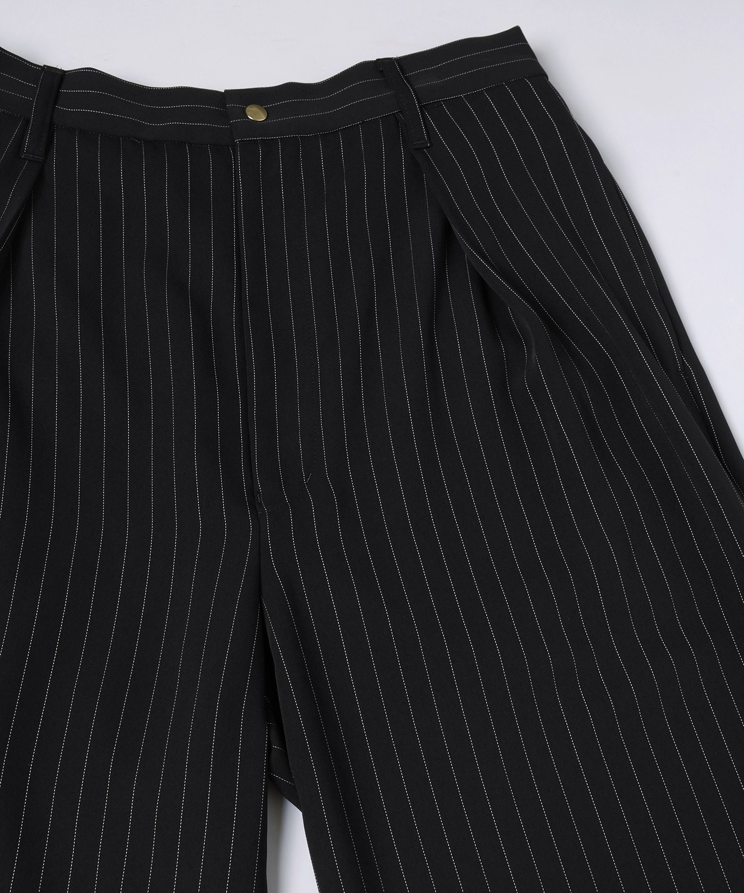 Stripe Double Cloth Tuck Wide Pant CULLNI
