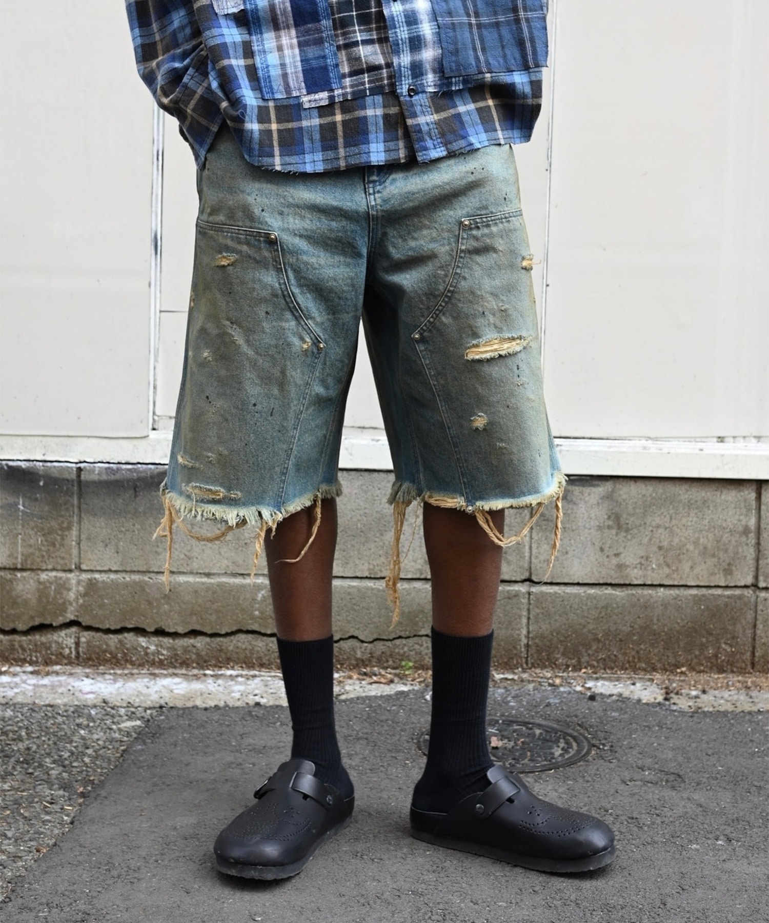 Damaged Work Shorts MIYAGIHIDETAKA