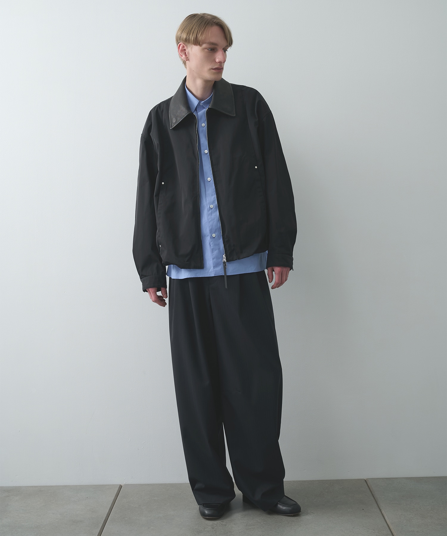 Leather collar Balloon Blouson STUDIOUS