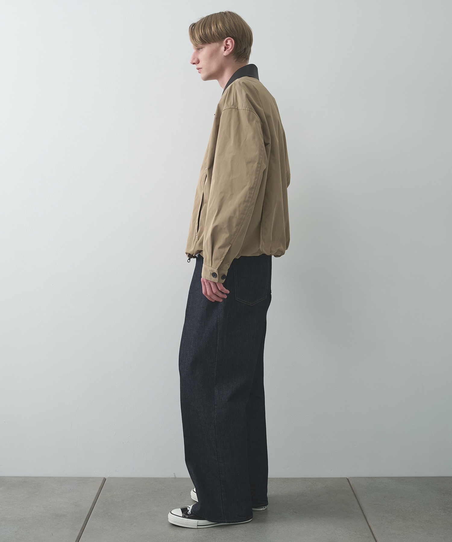 Leather collar Balloon Blouson STUDIOUS